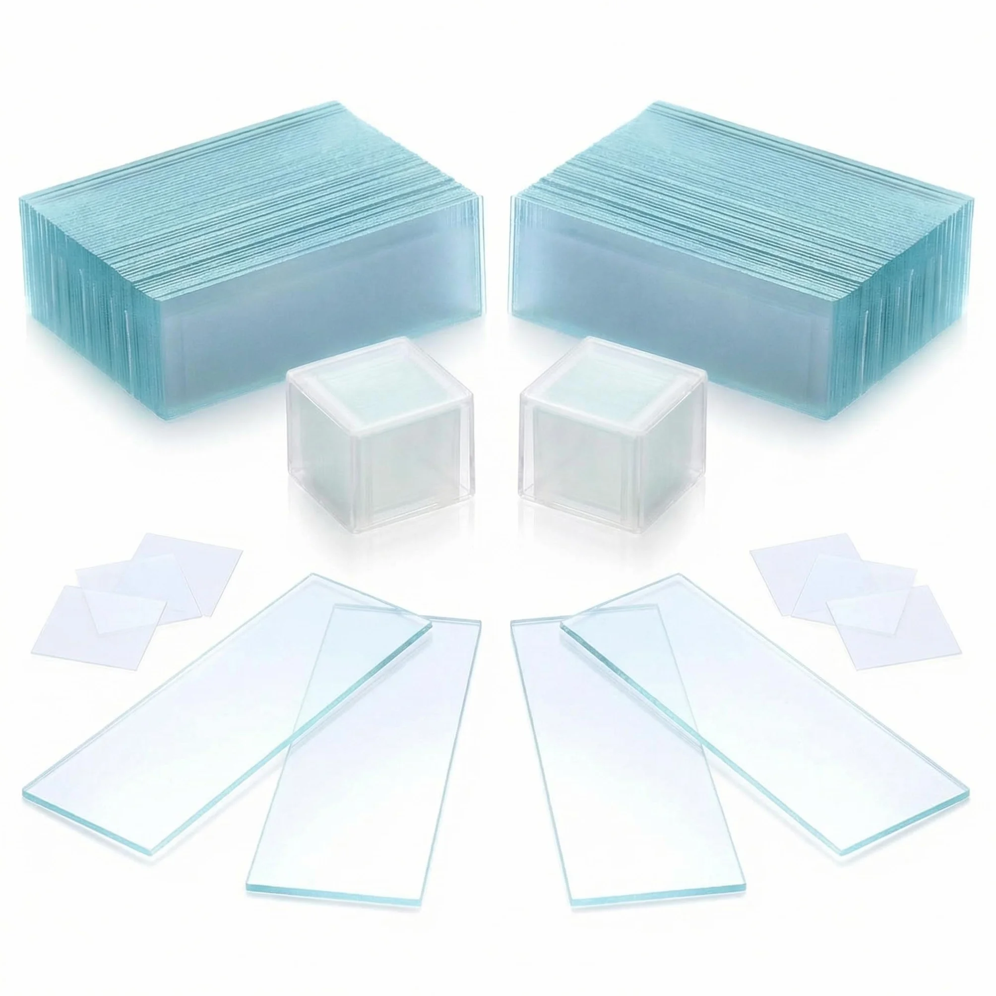 QWORK® 100 szkiełek na obiekty 76x26mm i 200 szkieł osłonowych 18x18 mm, matowe krawędzie