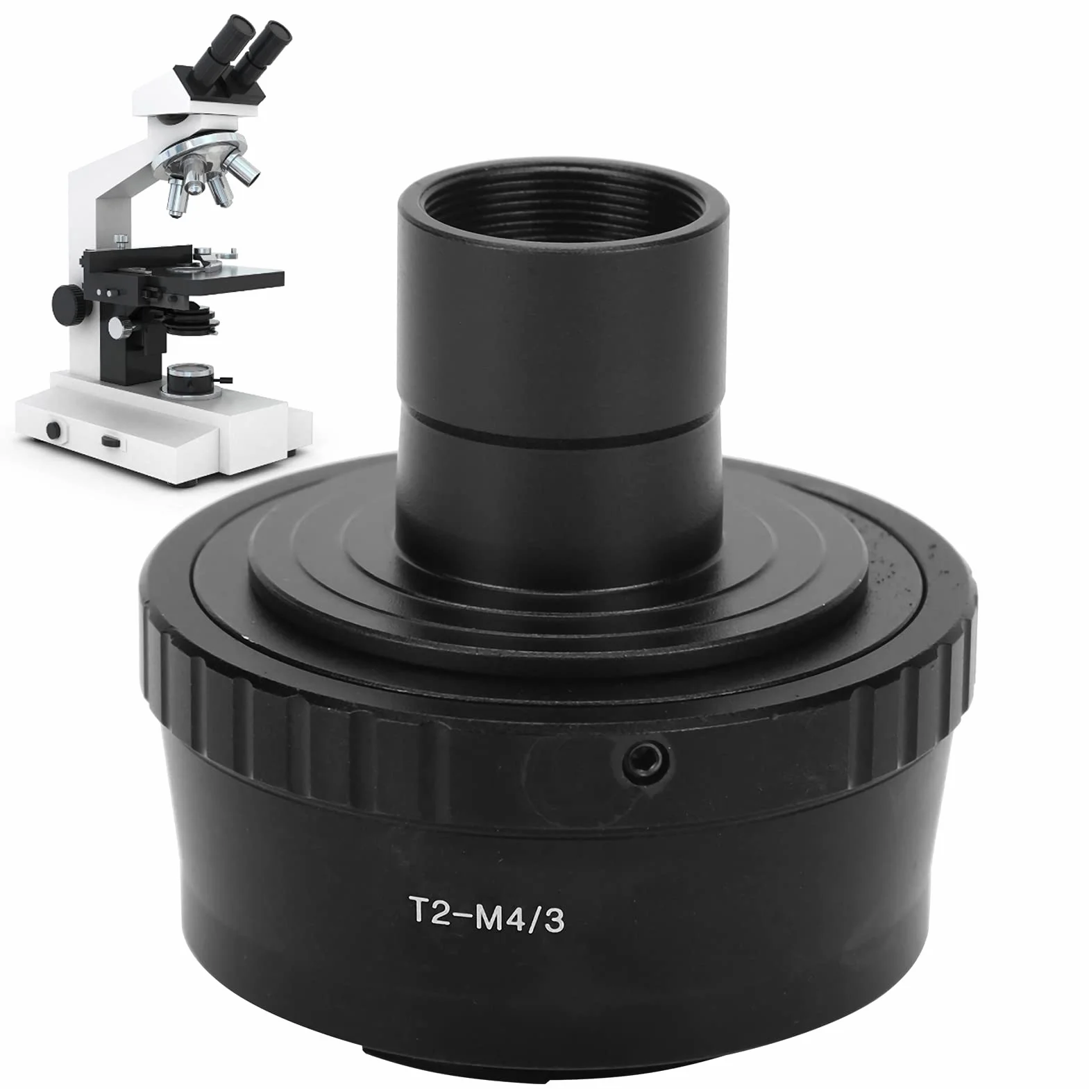 Zunate Adapter T, 23,2 mm, biologiczny mikroskop, rura przedłużająca T-Mount, pierścień adaptera T2 do aparatu M4 / 3-calowego M42x0,75 adapter obiektywu