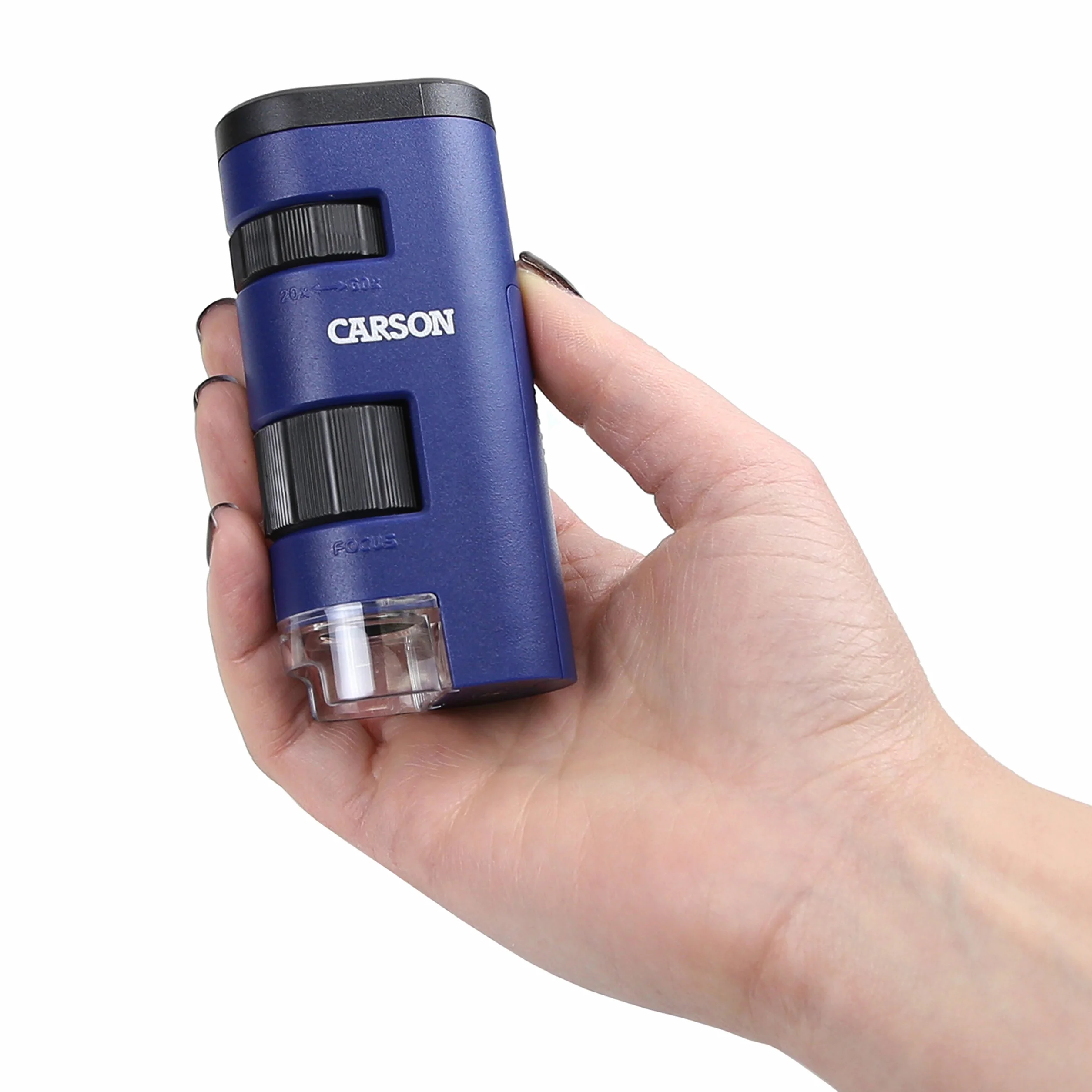 Kieszonkowy Mikroskop Carson Pocket Micro 20x-60x z Podświetleniem LED - Edukacyjna Przenośna Lupa STEM (MM-450)