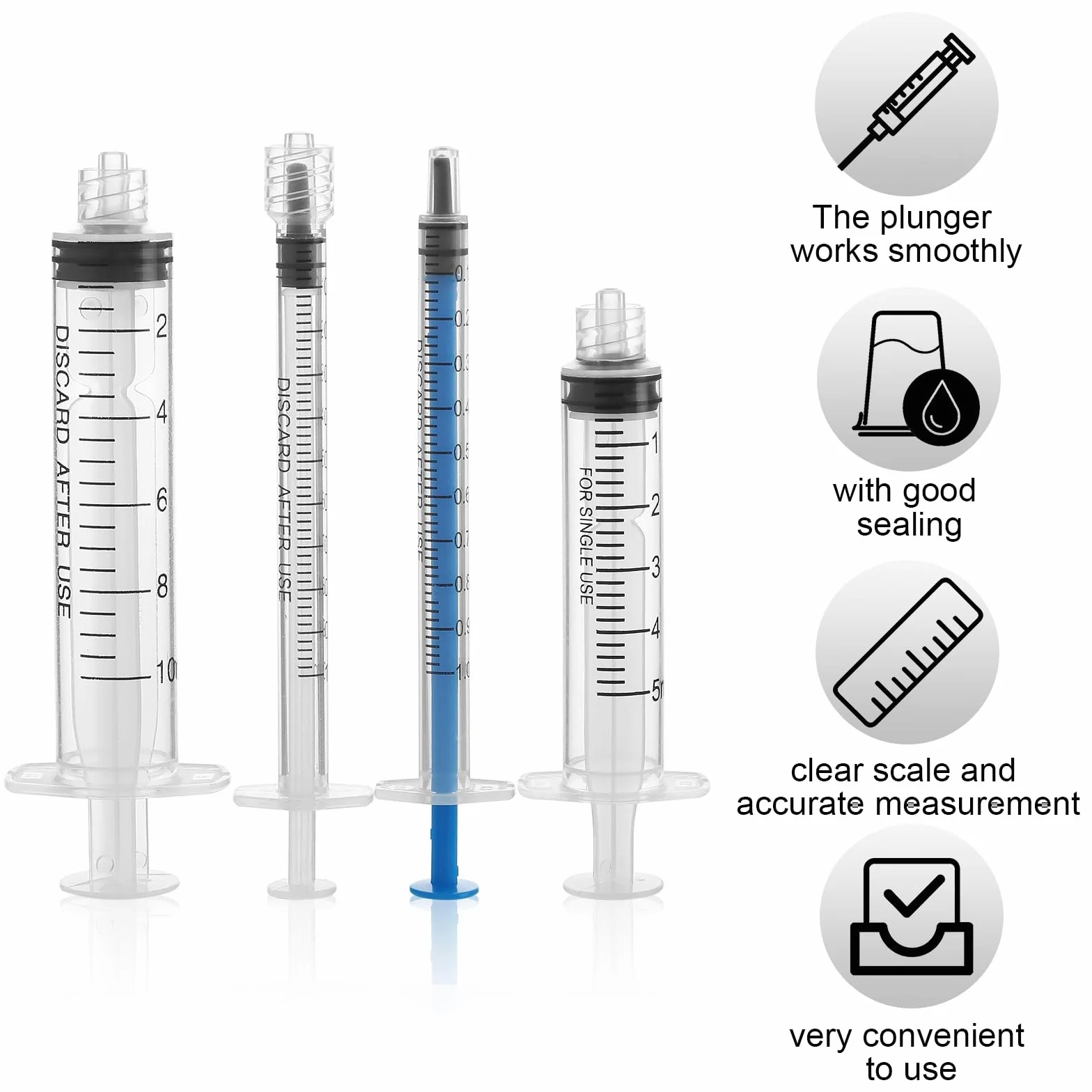 8 sztuk strzykawki 1/5/10 ml, strzykawka z tworzywa sztucznego, strzykawki z tępą igłą, strzykawka dozująca, strzykawka ogrodnicza, ze strzykawką do eksperymentu, dozowania, pomiaru płynów
