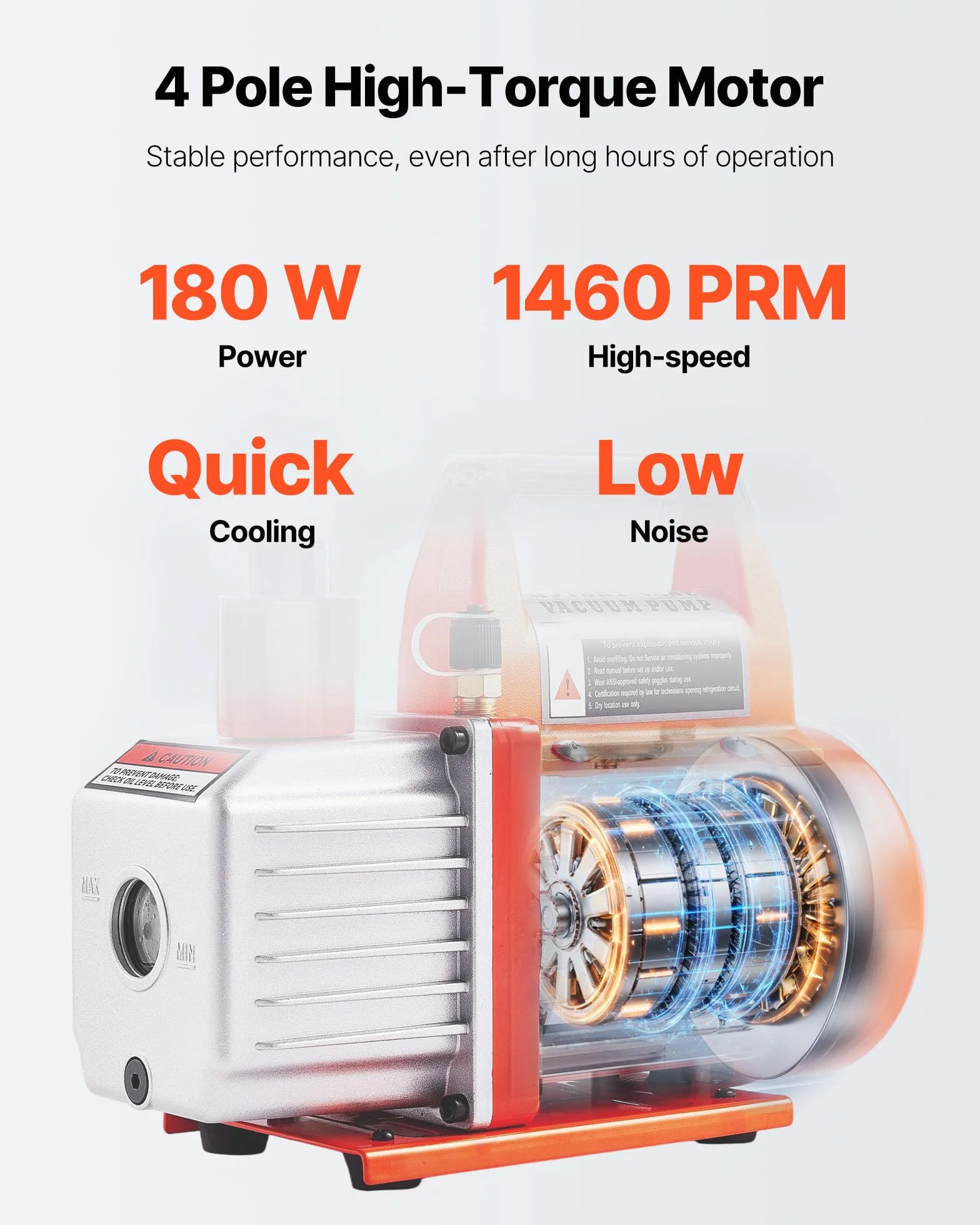 VEVOR Zestaw pompy próżniowej 110 l/min, zestaw komory odgazowującej 11,36 l, jednostopniowa pompa próżniowa, pokrywa ze szkła hartowanego, rura 1,5 m, do stabilizacji żywicy silikonowej do