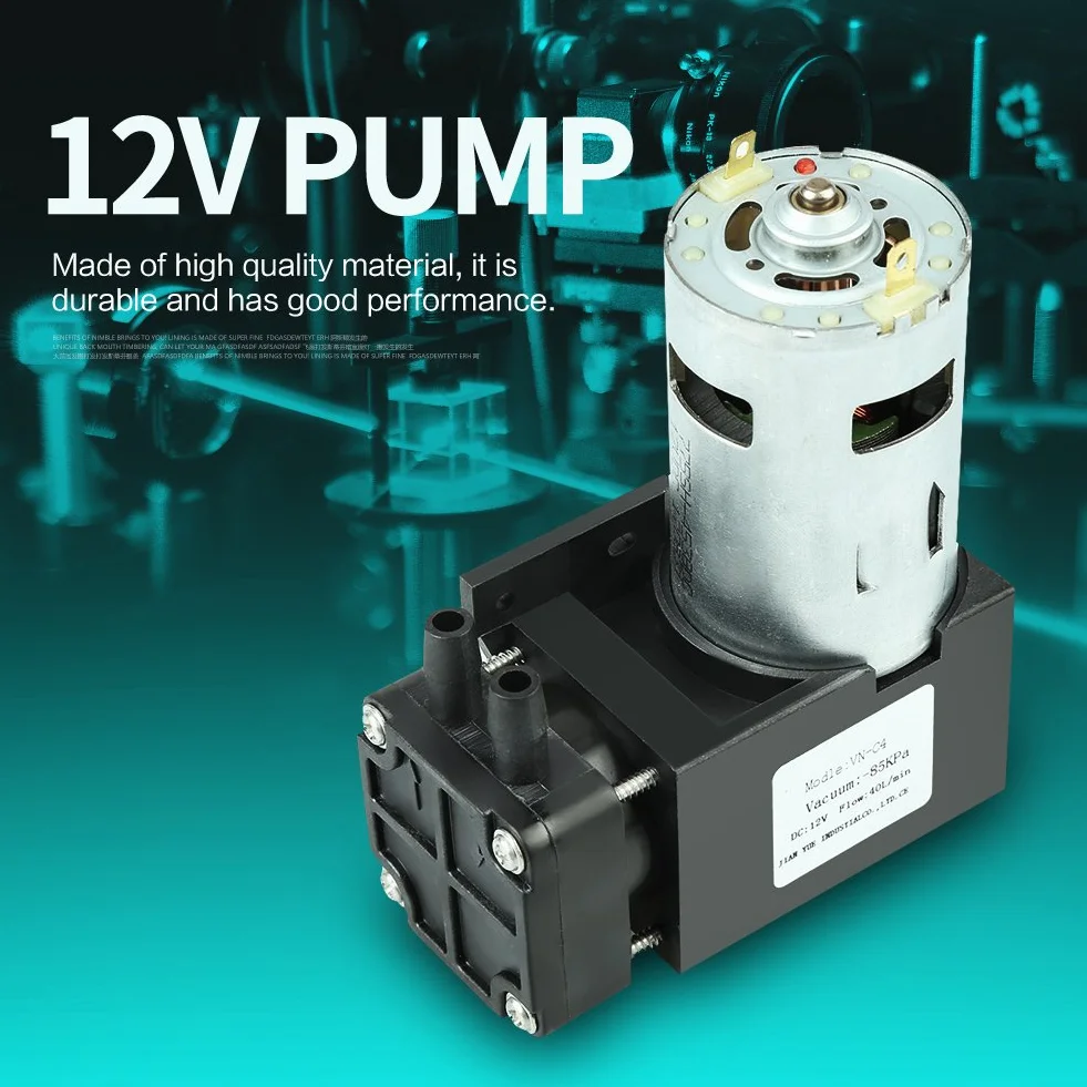 GOTOTOP Mini-pompa próżniowy DC 12 V, 42 W, bezolejowa, przepływ 85 kPa, 40 l/min, biała, automatyczna, tworzywo sztuczne, maszyna do pakowania próżniowego