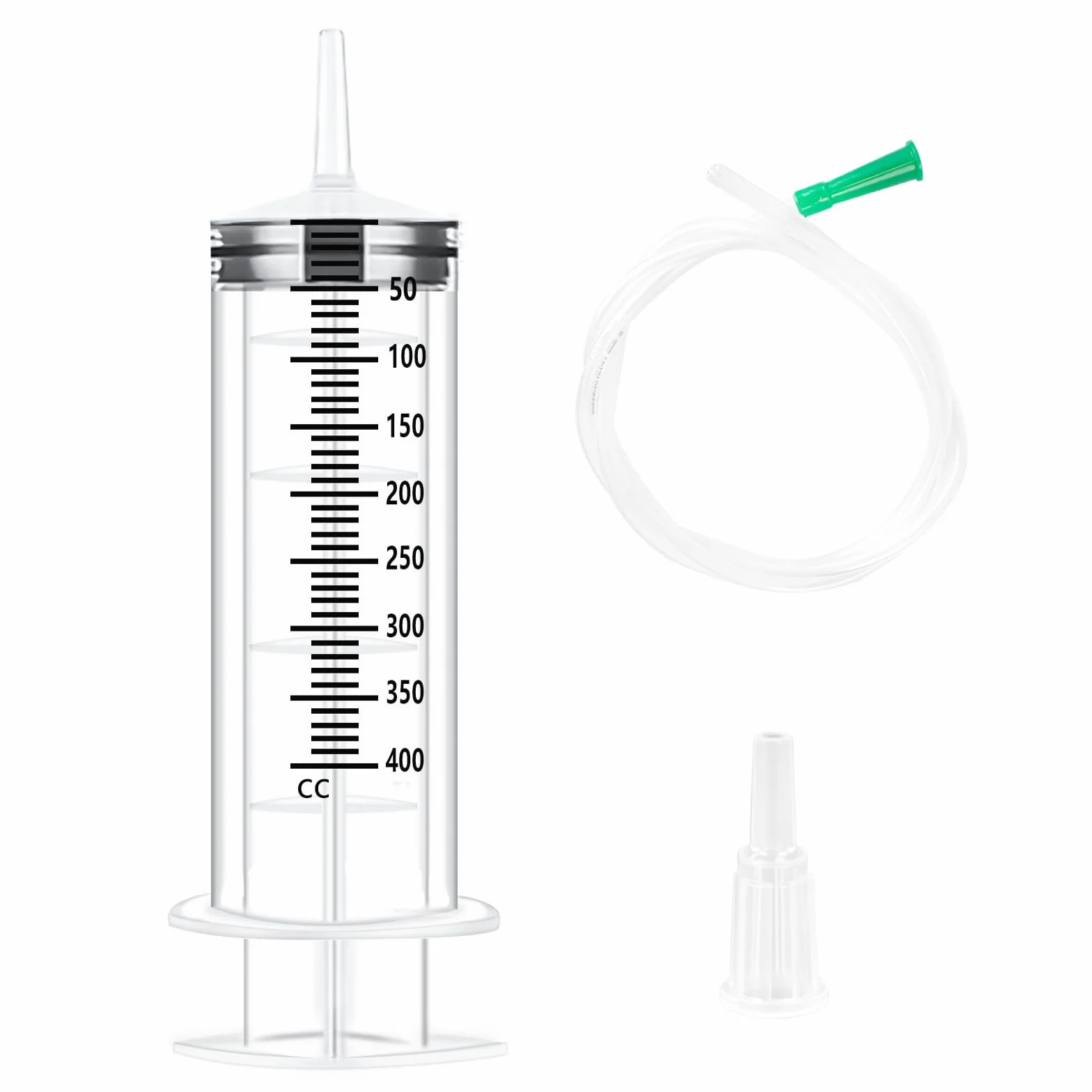 400 ml (500 ml) duża strzykawka z wężem, plastikowa strzykawka, wielokrotnego użytku, pojedyncze opakowanie do laboratoryjnych aplikatorów oleju lub kleju, do karmienia zwierząt domowych