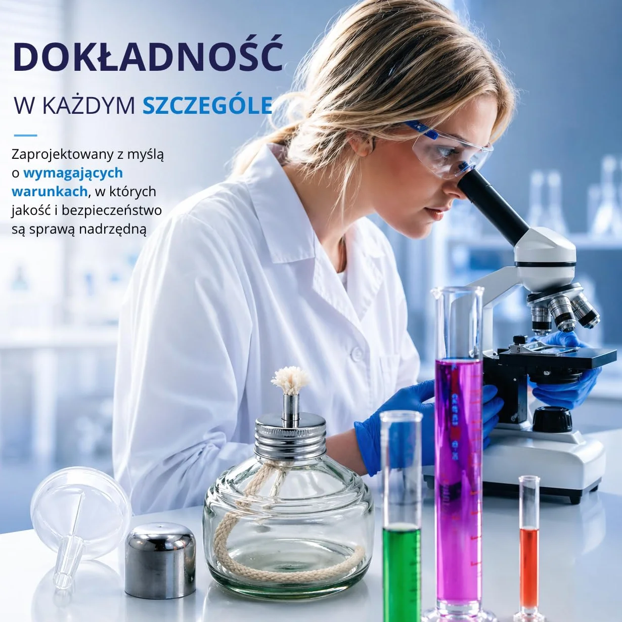Behler Lampa Palnika na Alkohol szklany z systemem zabezpieczającym przed rozlaniem. Zawiera knot, poj. 120ml. Zakręcany palnik alkoholowy do ogrzewania sprzętu laboratoryjnego.
