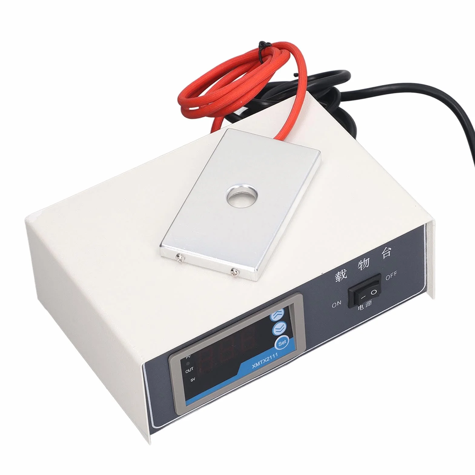 Płyta grzewcza mikroskopu, stabilna kontrola temperatury, wysoka dokładność, do laboratorium, biologii, elektroniki, płytka grzewcza 75W, płyta grzewcza 220V UE