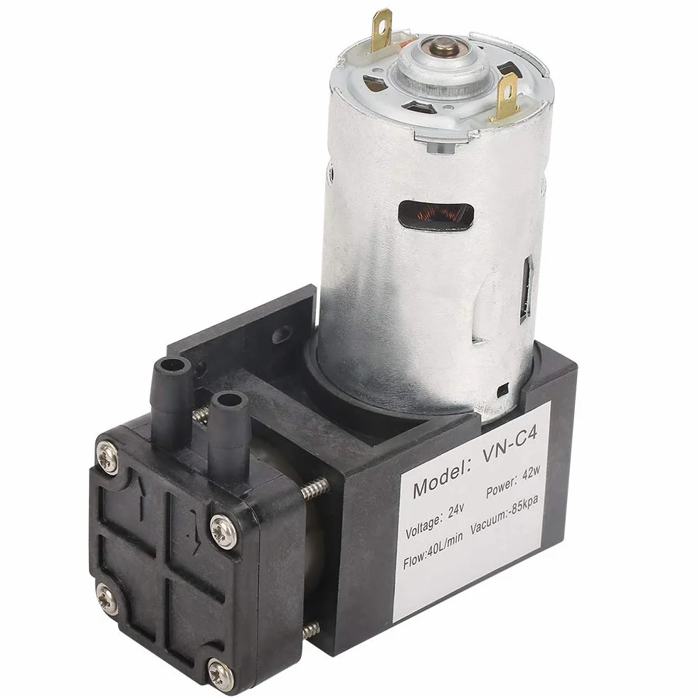 Pompa próżniowa DC 24 V woda powietrze gaz -85 kPa przepływ 40 l/min bezolejowy silnik pompy powietrza