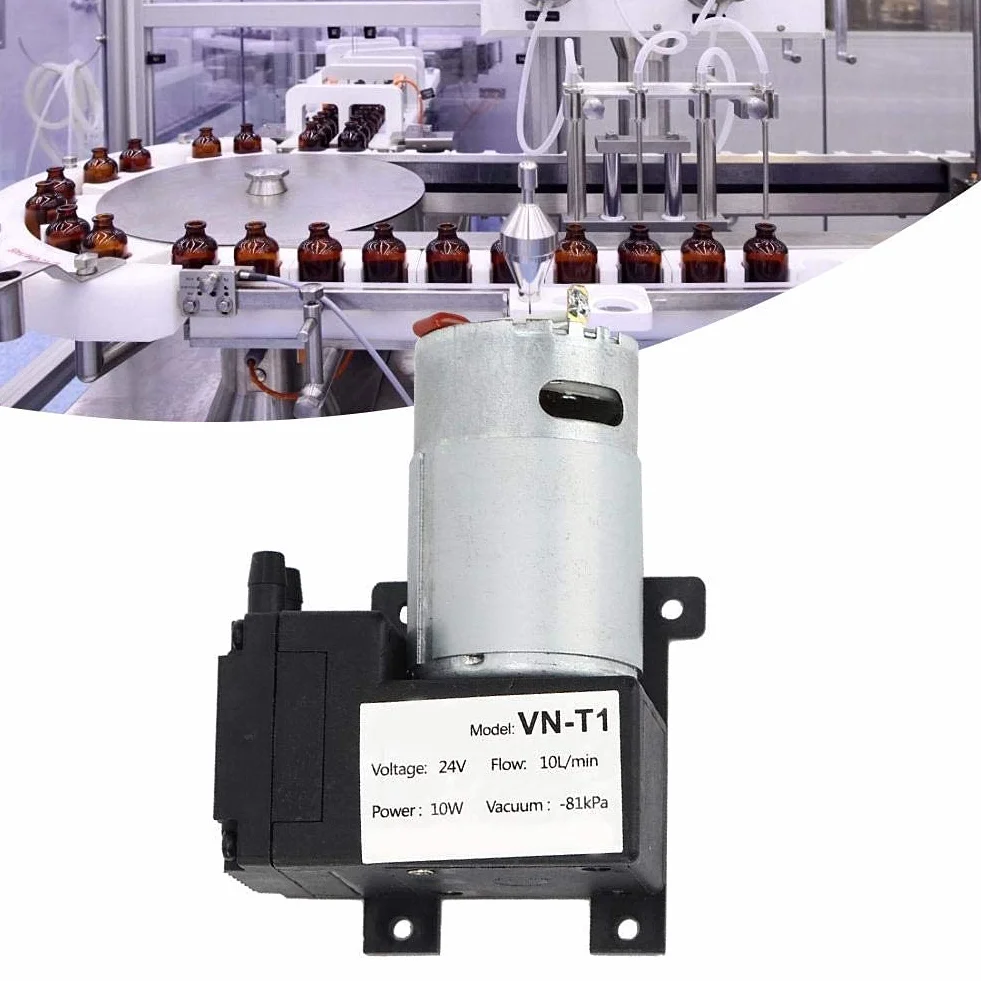 Pompa próżniowa DC 12V/24V Mini, 10L/min Cicha sprężarka powietrza VN-T1((DC24V))