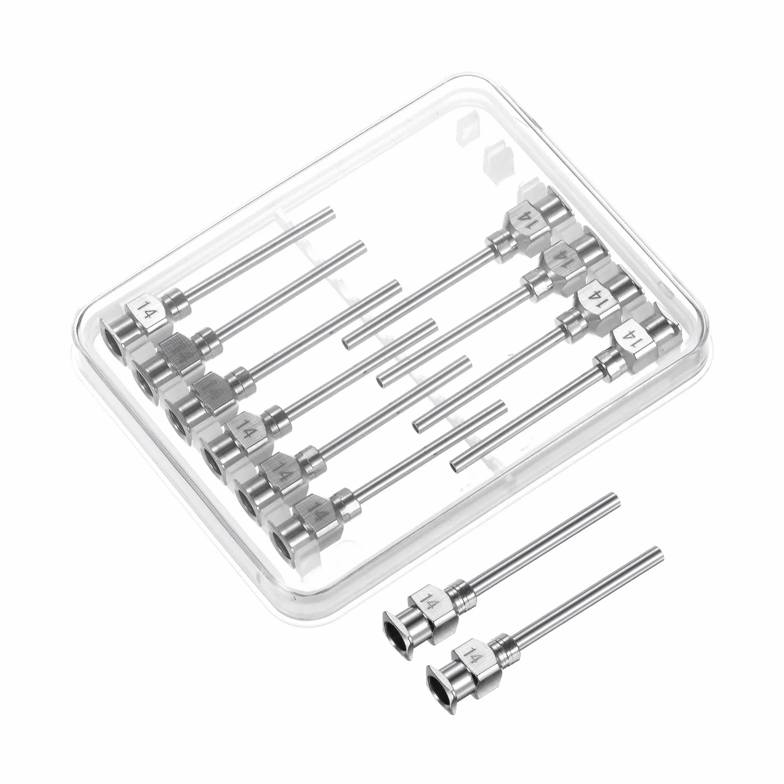 QUARKZMAN 12 sztuk igły dozujące ze stali nierdzewnej 14 G, 1", metalowa rurka igłowa z tępą końcówką i Luer-Lock do gęstych materiałów, atramentu, kleju, zastosowania laboratoryjnego