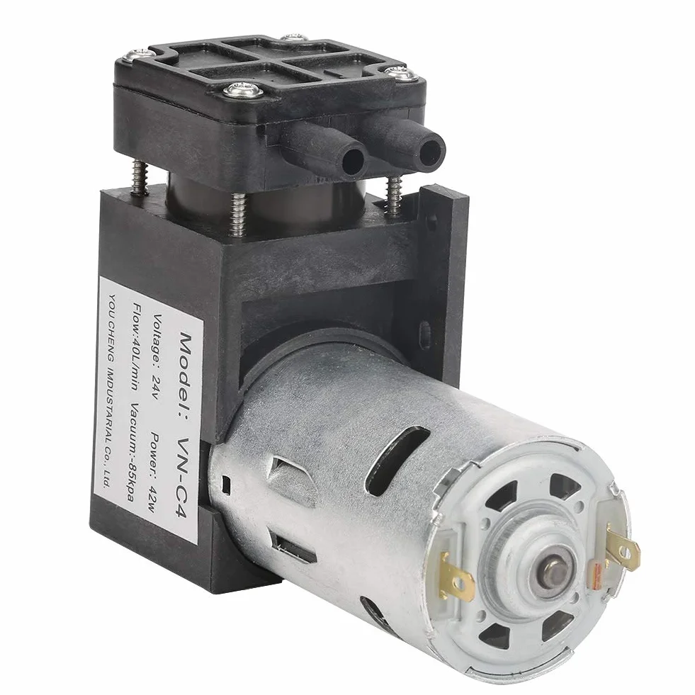 DC24V 42W Mini pompa próżniowa do oleju, przepływ 85kPa, 40l/min, mała pompa próżniowa do gazowego powietrza VN-C4