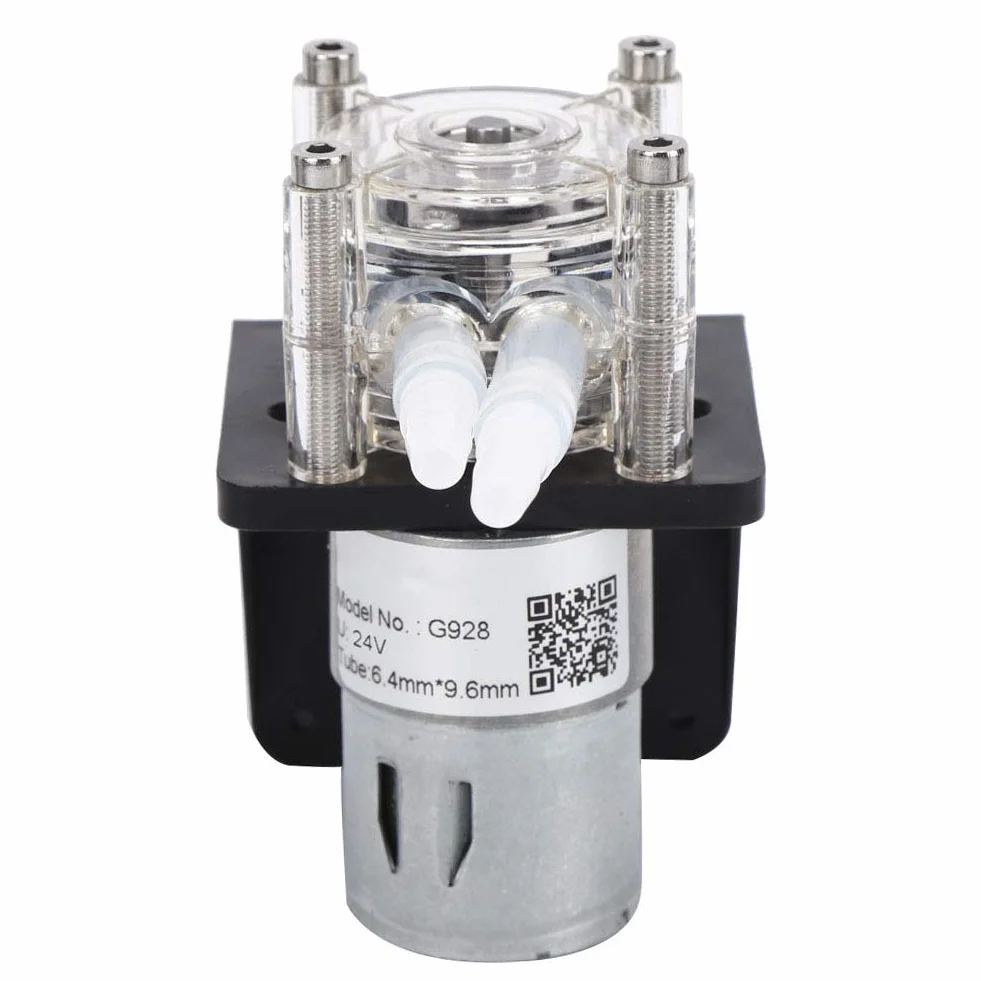 Pompa Perystaltyczna, Pompa Perystaltyczna DC o Dużym Przepływie Szczotkowana Pompa Motoreduktorowa z przezroczystą głowicą PC 500 Ml/Min (12 V), Akcesoria do Pomp Powietrza do (24 V)