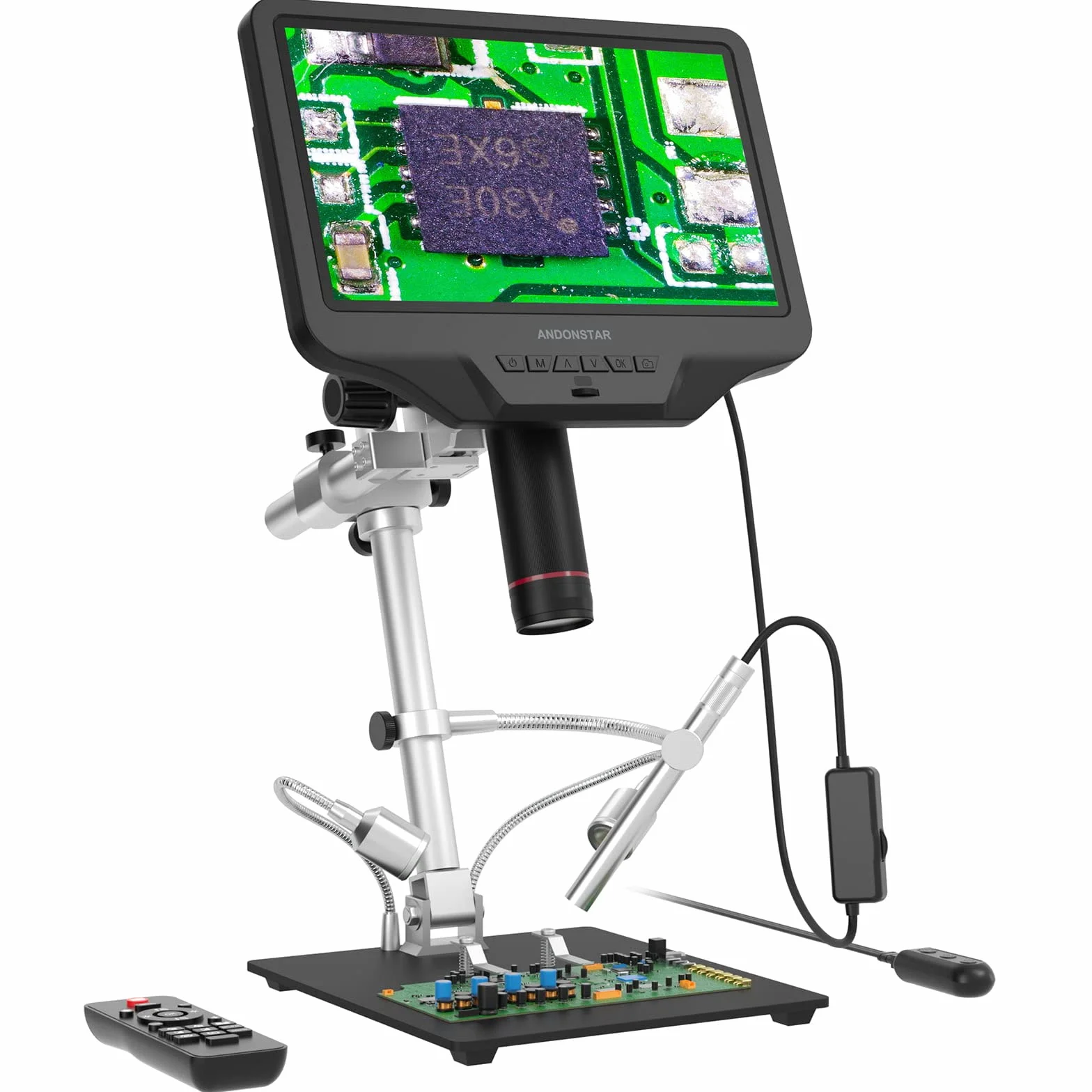 Andonstar AD409 Pro HDMI Cyfrowy Mikroskop z Endoskopem, 10.1 Calowy Ekran LCD, 300X USB Elektroniczny do Lutowania PCB, Obsługuje PC z Systemem Windows
