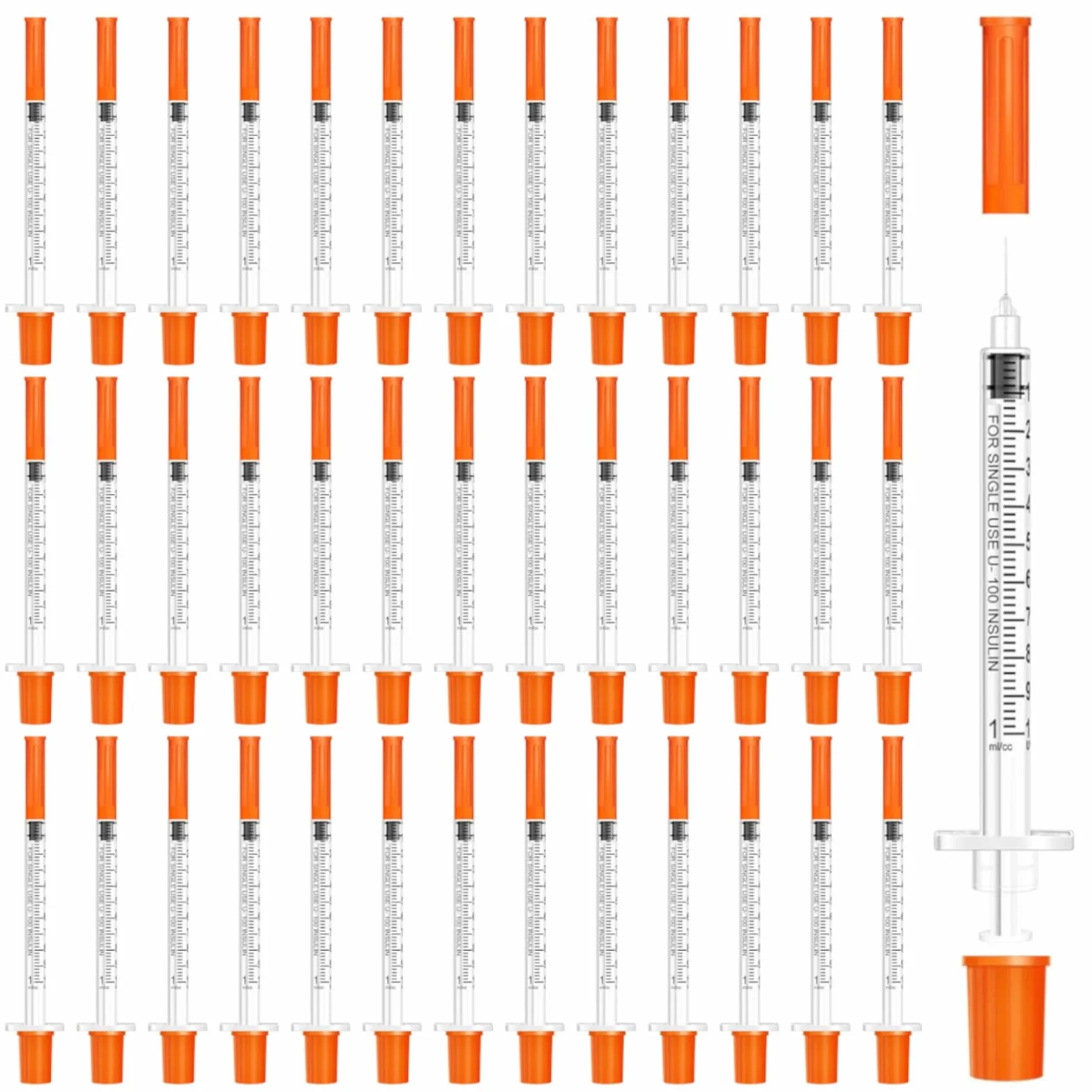 40 1 ml/cc 0,3 x 8 mm Wielofunkcyjne plastikowe strzykawki, plastikowe uniwersalne narzędzia pomiarowe, pojedyncze opakowanie, wyraźne oznaczenie skali, łatwe w użyciu i czyszczeniu