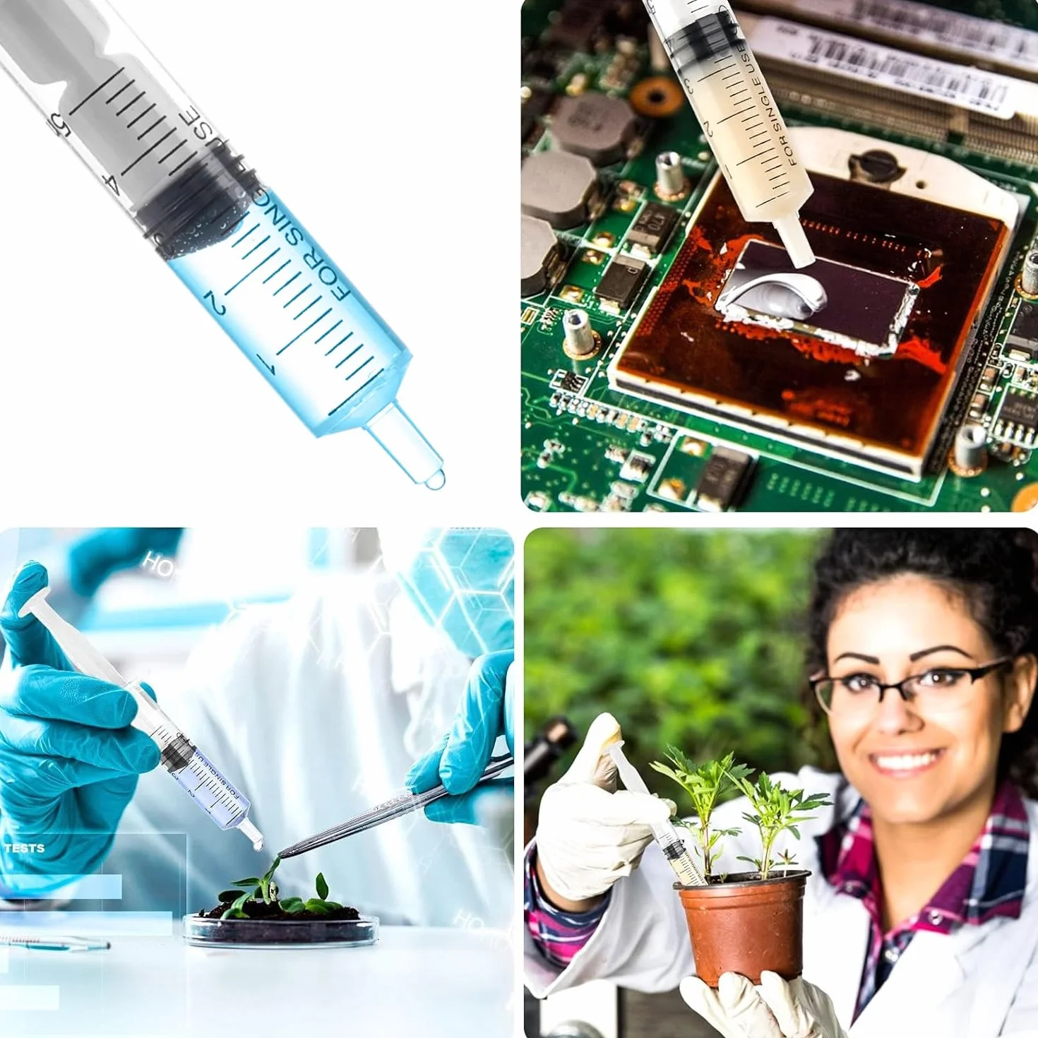 Strzykawki 5 ml, 24 sztuki strzykawek plastikowych, strzykawki bez igły, strzykawka dozująca, wielokrotnego użytku, do laboratorium, nawadniania roślin, olej silnikowy [niemedyczne zastosowanie]