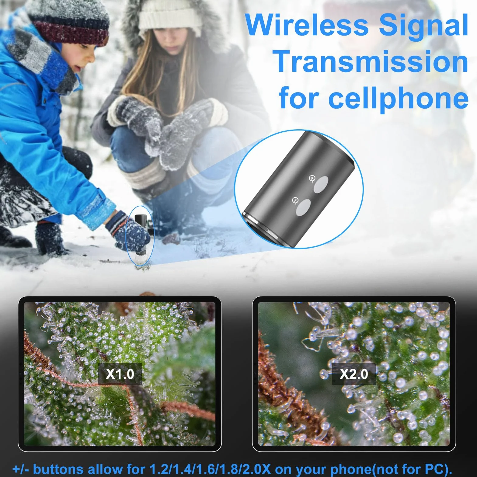 Mikroskop 4K WiFi Ulepszony stojak na iPhone'a Android PC 50-1000X Mikroskop cyfrowy USB Bezprzewodowy do wszystkich telefonów komórkowych iPad Android Tablet Windows Mac Chrome Linux Komputer