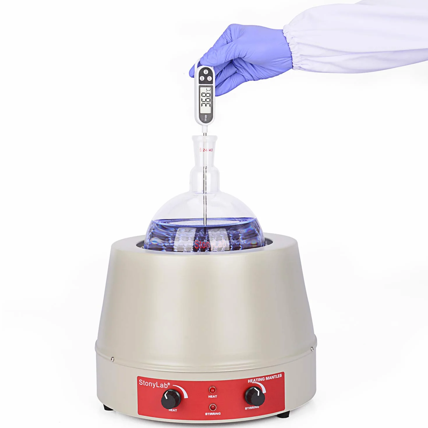 stonylab Płaszcz grzewczy, ogrzewanie i mieszanie, elektromantle, elektrotermiczny, laboratoryjny, z mieszadłem magnetycznym, regulacja temperatury 0-1600 obr./min, 220 V/380℃ 450 W - 2000 ml