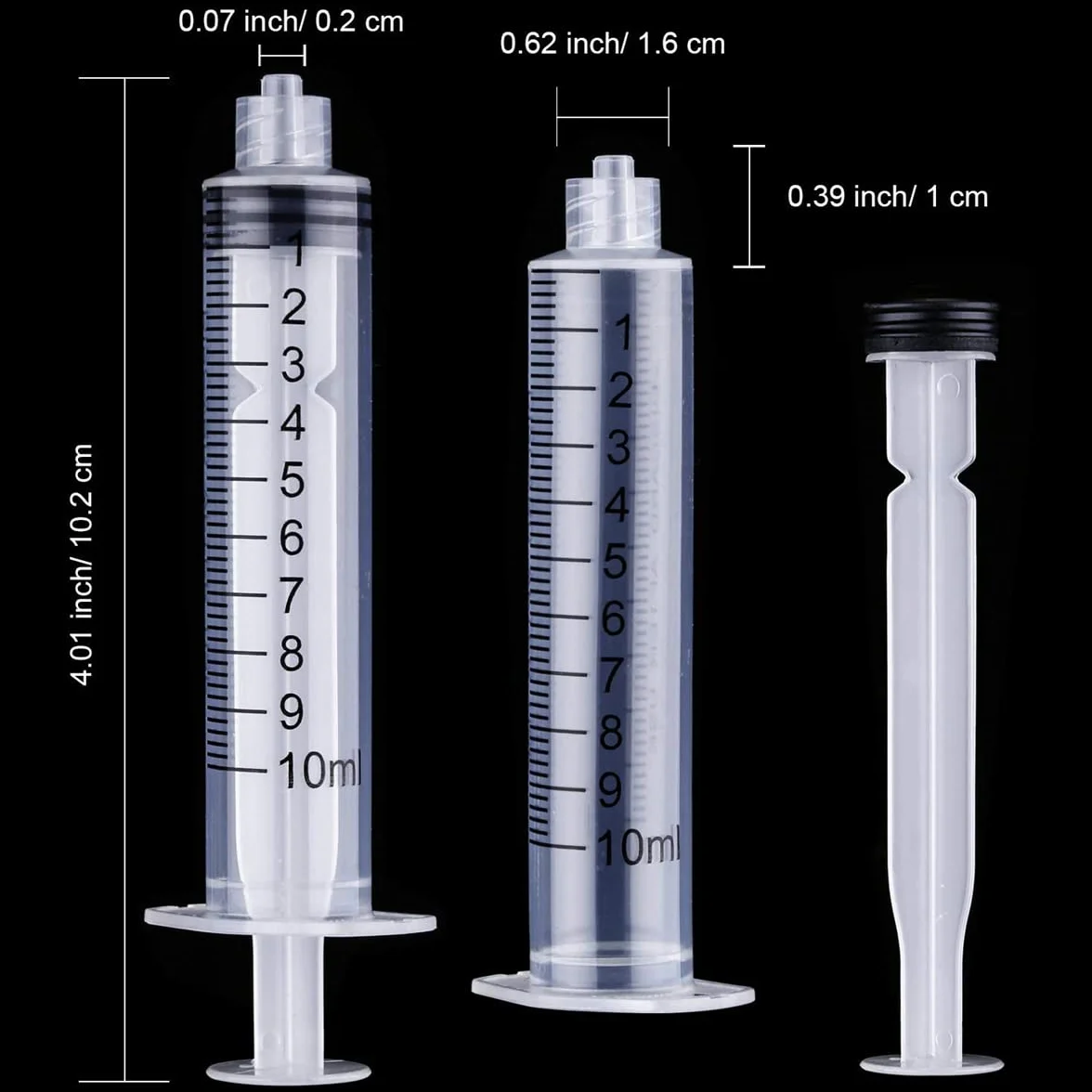 5 sztuk strzykawek Luer Lock 10 ml, plastikowe strzykawki 10 ml z końcówką Luer Lock bez igły do laboratorium naukowego