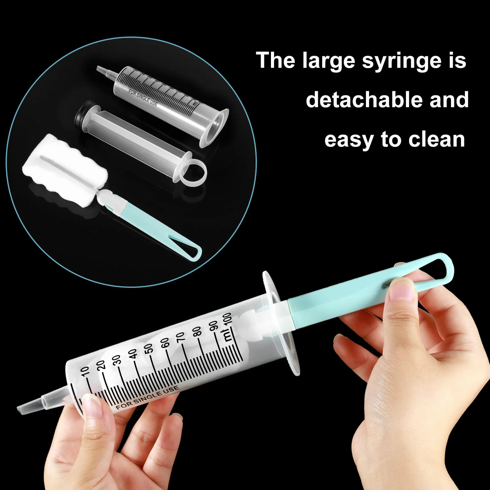 GOTRUST 4szt. Duże strzykawki 100ml + 60ml z plastiku z wężykiem, wielokrotnego użytku, plastikowa strzykawka, duża plastikowa strzykawka do oleju silnikowego, laboratorium, karmienie zwierząt, ogród