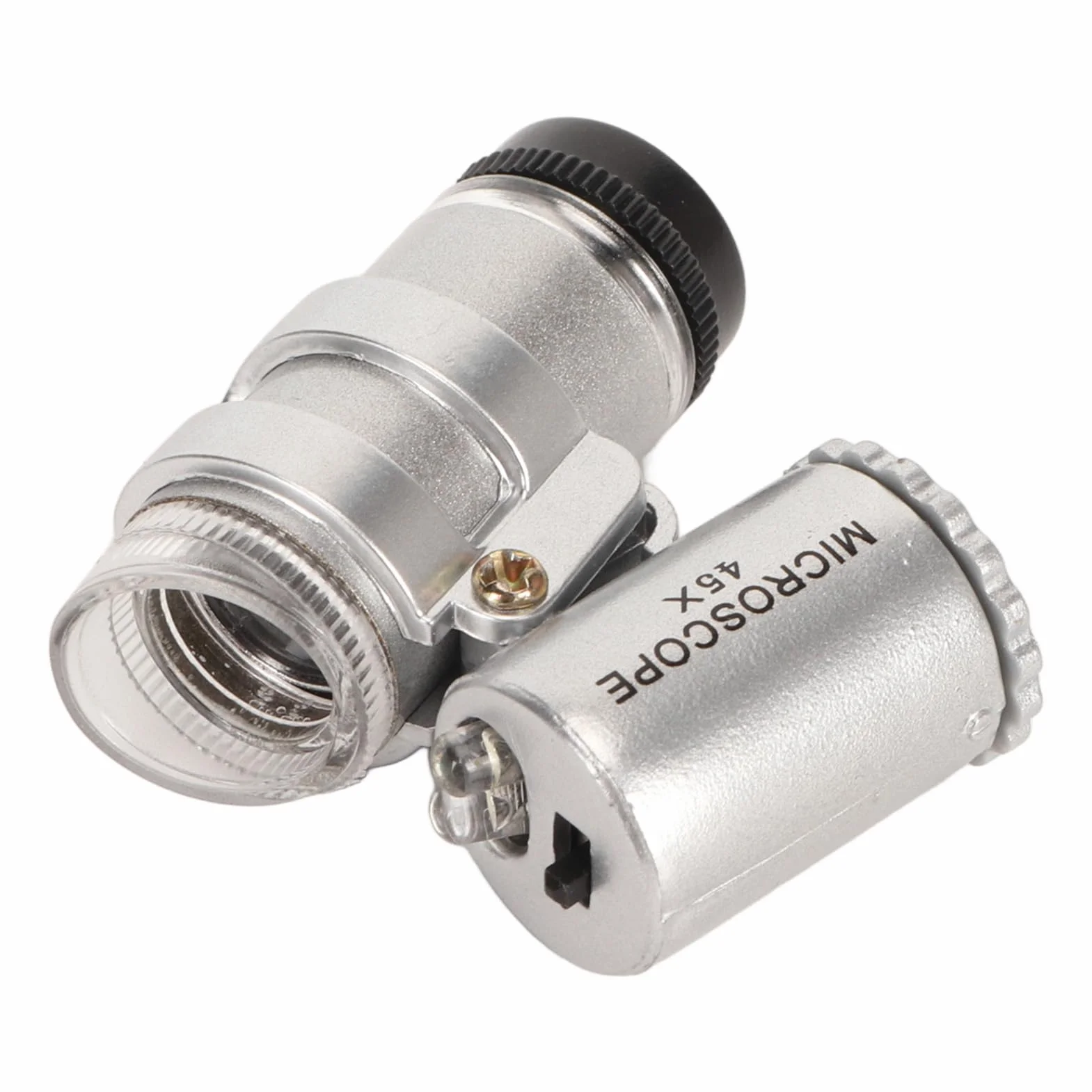 45 x mini mikroskop kieszonkowy, regulowany, przenośny mikroskop USB, szkło powiększające z 2 diodami LED, do biżuterii, antyków, studentów, dorosłych, obserwacji mikrobiologicznej, badania