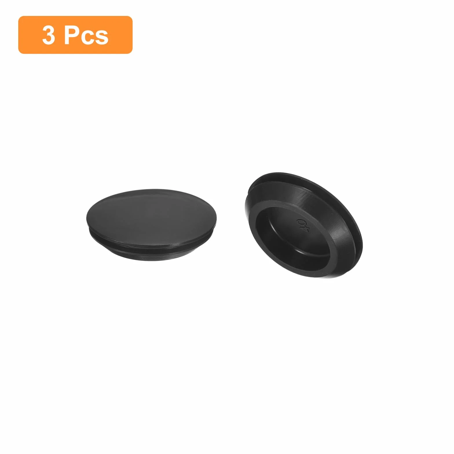 QUARKZMAN 3 sztuki zatyczek, gumowych i silikonowych, okrągłych do otworów 40 mm, wodoszczelne do rur metalowych, nakładki do mebli, czarne