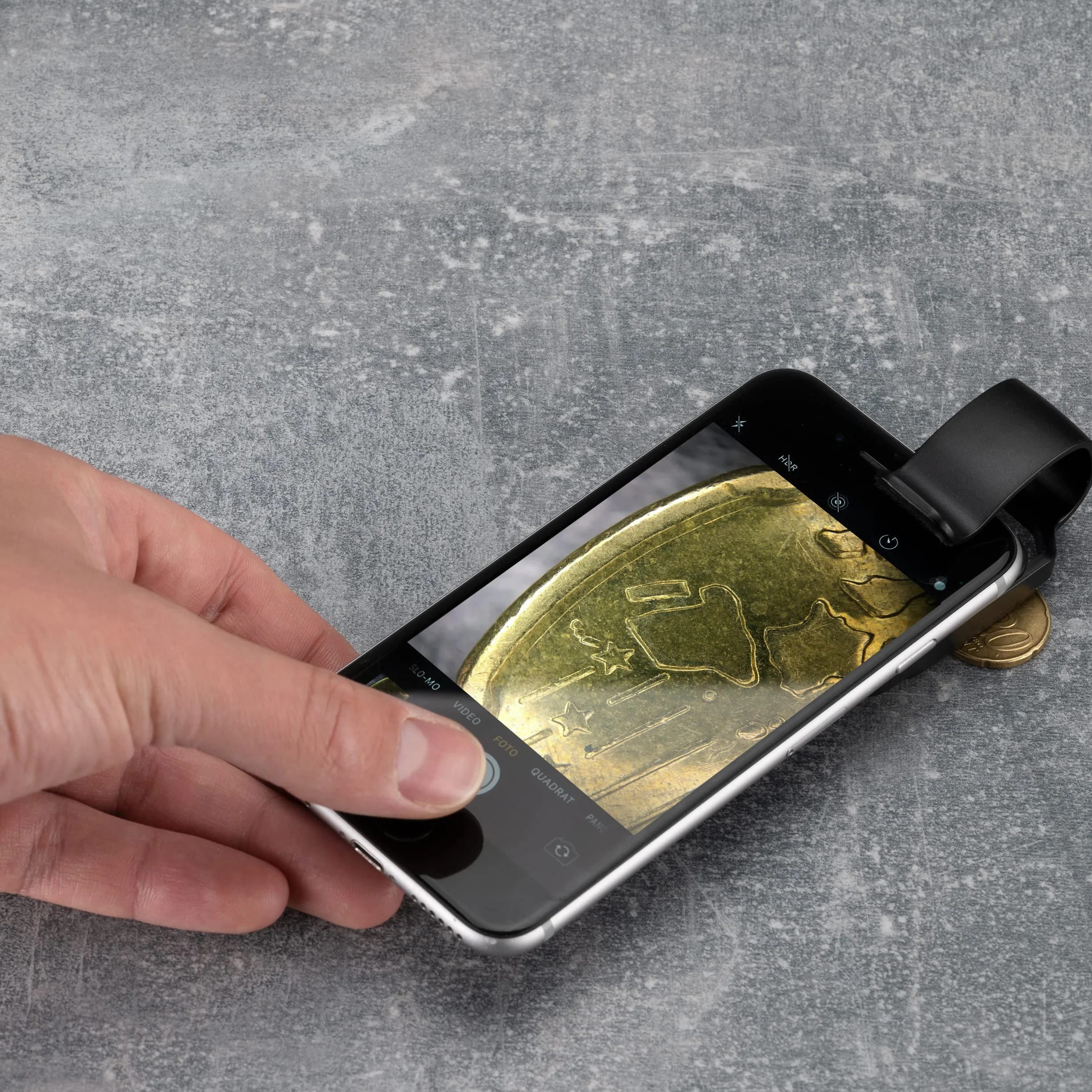 National Geographic Mikroskop do telefonu komórkowego 200x z CPL, 2 tryby jasności i uniwersalny klips, kompatybilny z 98% telefonów komórkowych, bez dodatkowej aplikacji, 9118500