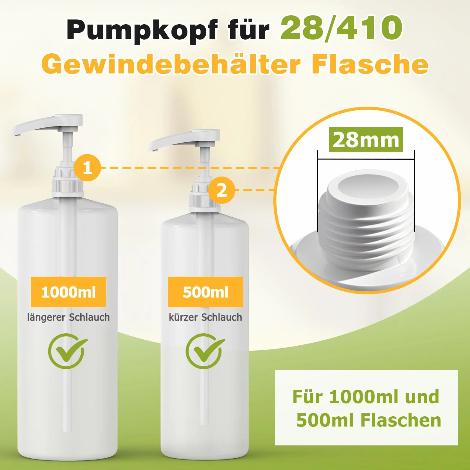 Pompa dozująca kompatybilna z Best Body Nutrition, 3 sztuki Vital Drink, pompa do wielokrotnego użytku, z 3 długimi i 3 krótkimi wężami do butelek 500 ml/1000 ml