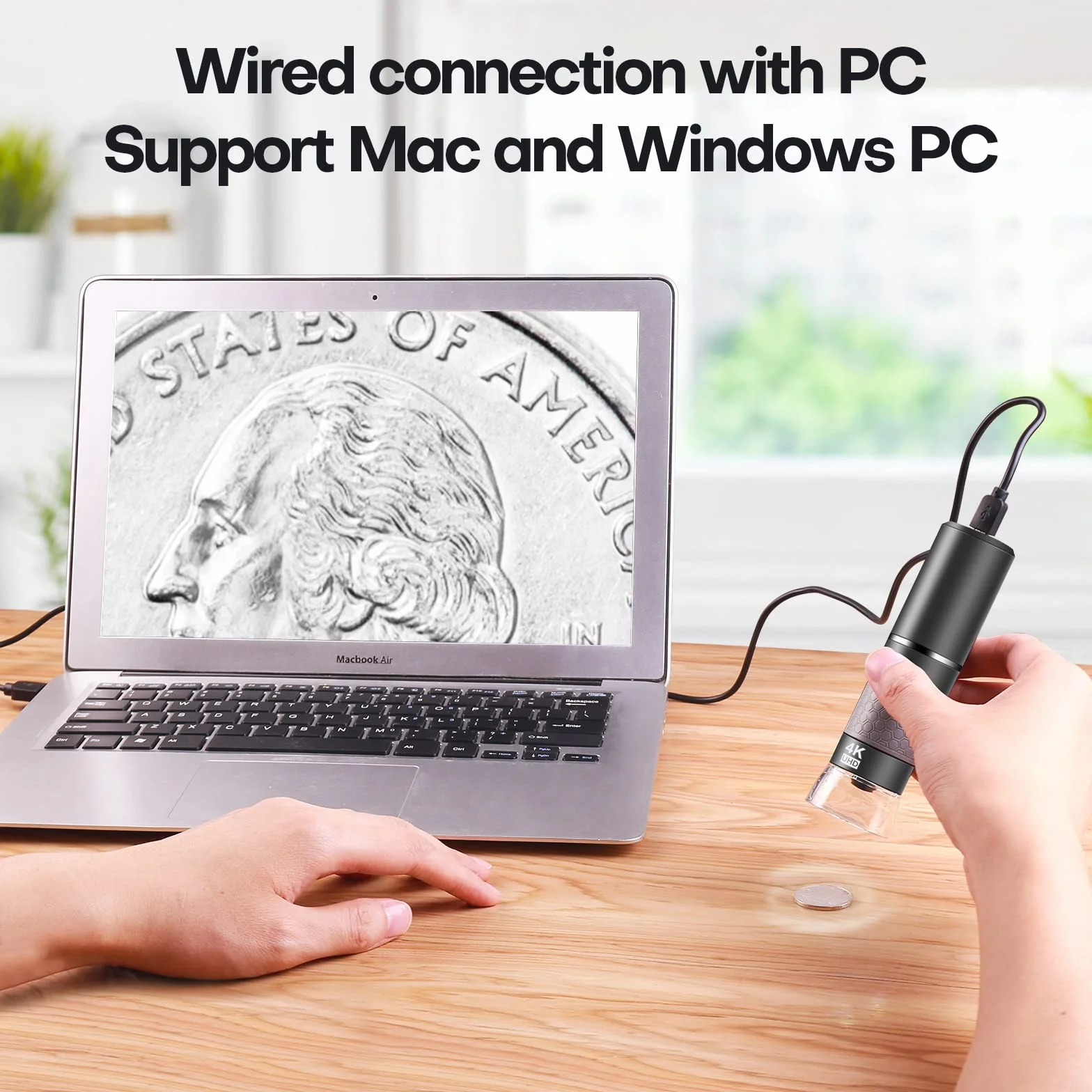 4K WiFi Cyfrowa kamera mikroskopowa dla iPhone Android Phone i Windows Mac PC, bezprzewodowy mikroskop ręczny 3840x2160P, przenośny mikroskop dla dorosłych i dzieci