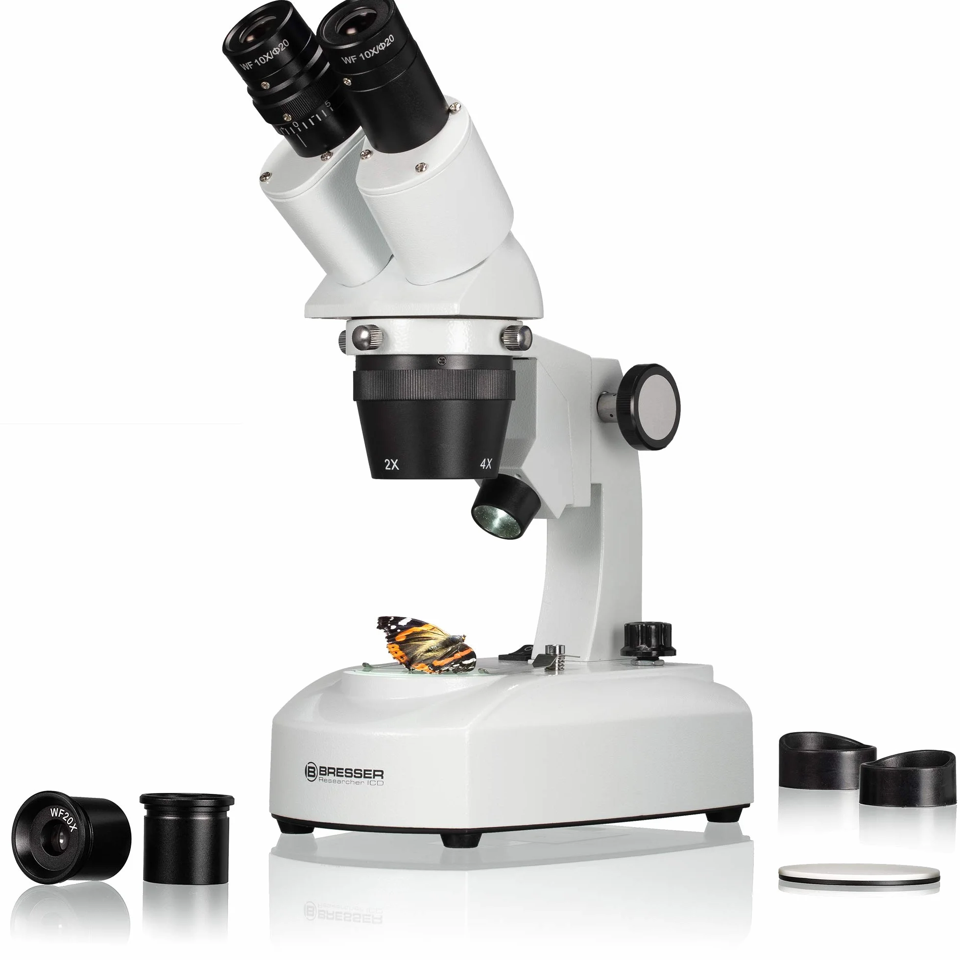 Bresser Mikroskop z oswietleniem padajacym Researcher ICD LED 20x-80x