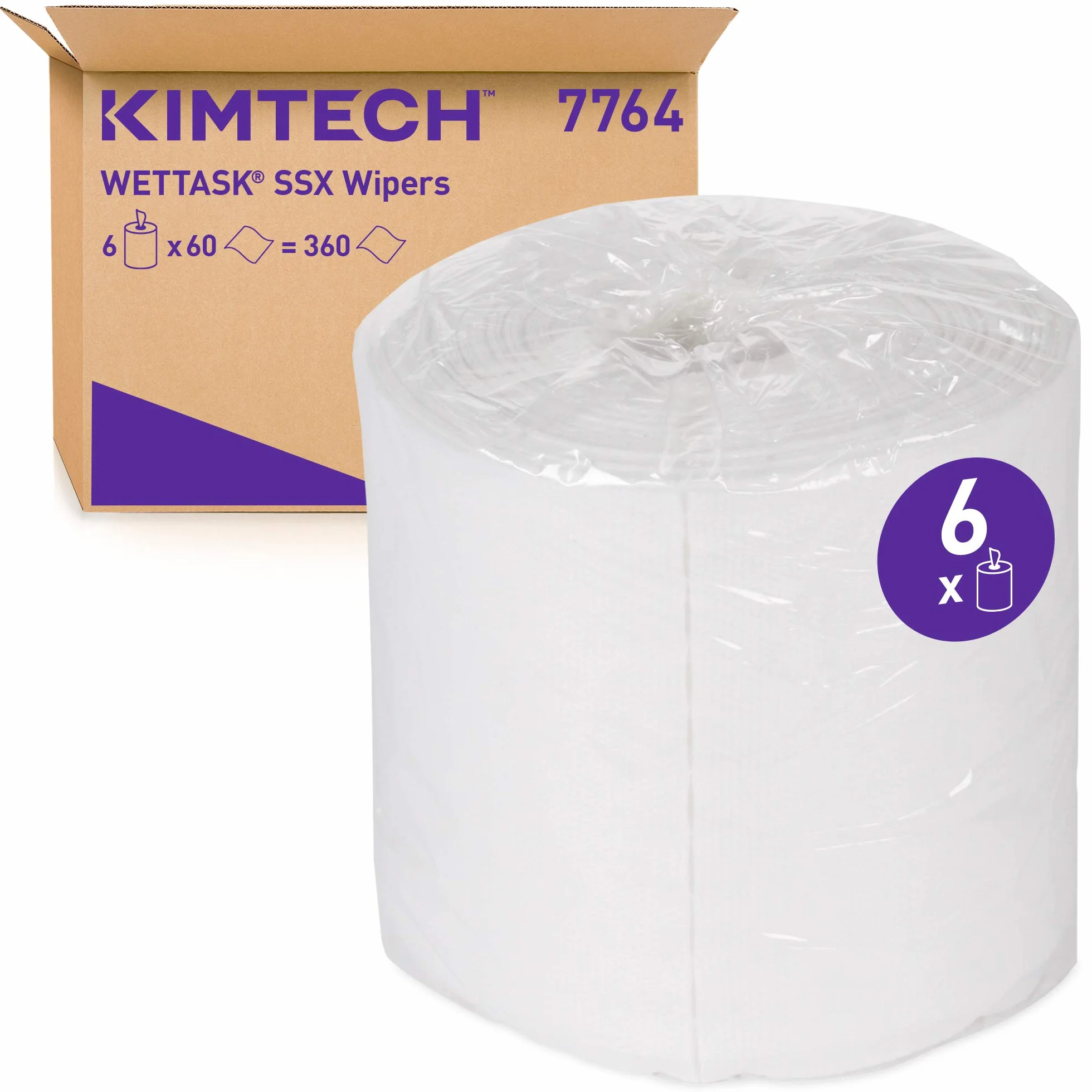 KIMTECH* WETTASK SXX wycieraczki 7764-60 białych arkuszy na wkład (etui zawiera 6 wkładów)