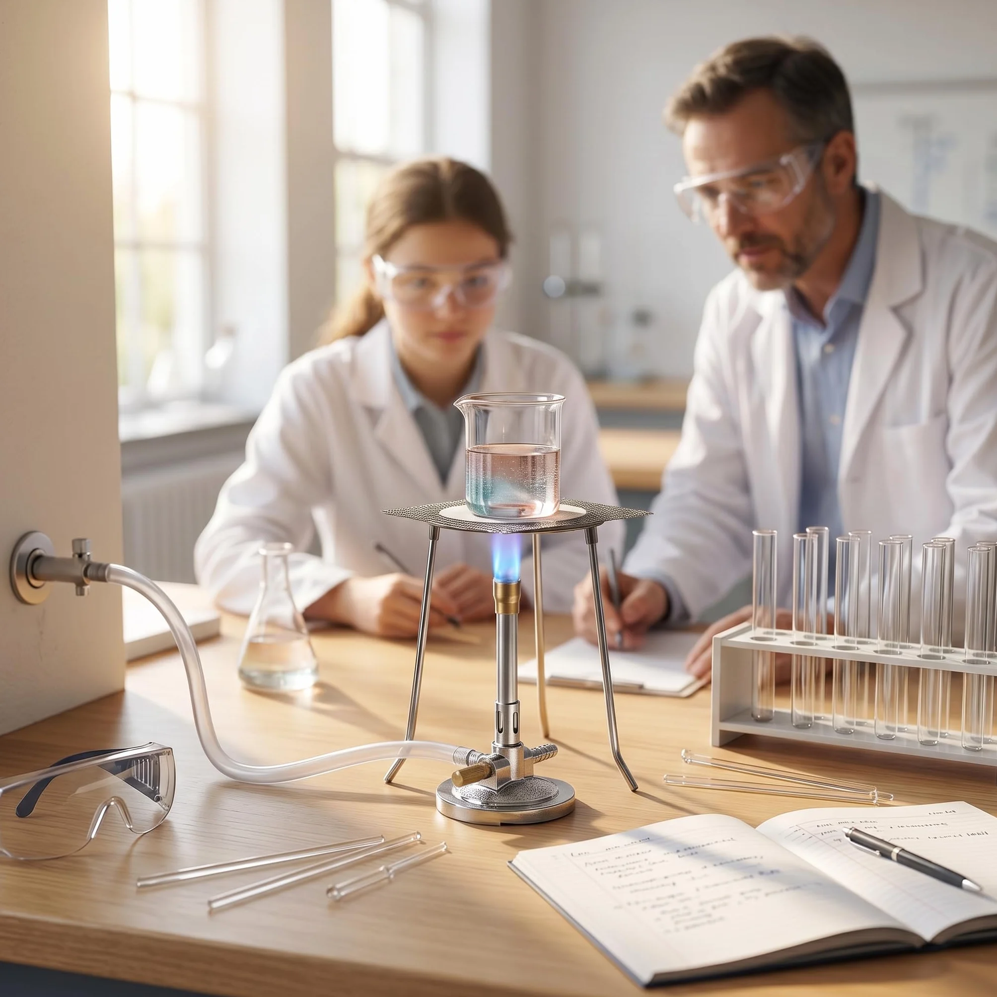 Palnik Bunsena z Regulacj? Powietrza i Gazu, Laboratoryjny, do Propanu, ze Stabilizatorem P?omienia, Sprz?t Grzewczy