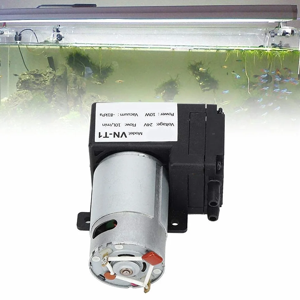 Pompa próżniowa DC 12V/24V Mini, 10L/min Cicha sprężarka powietrza VN-T1((DC24V))