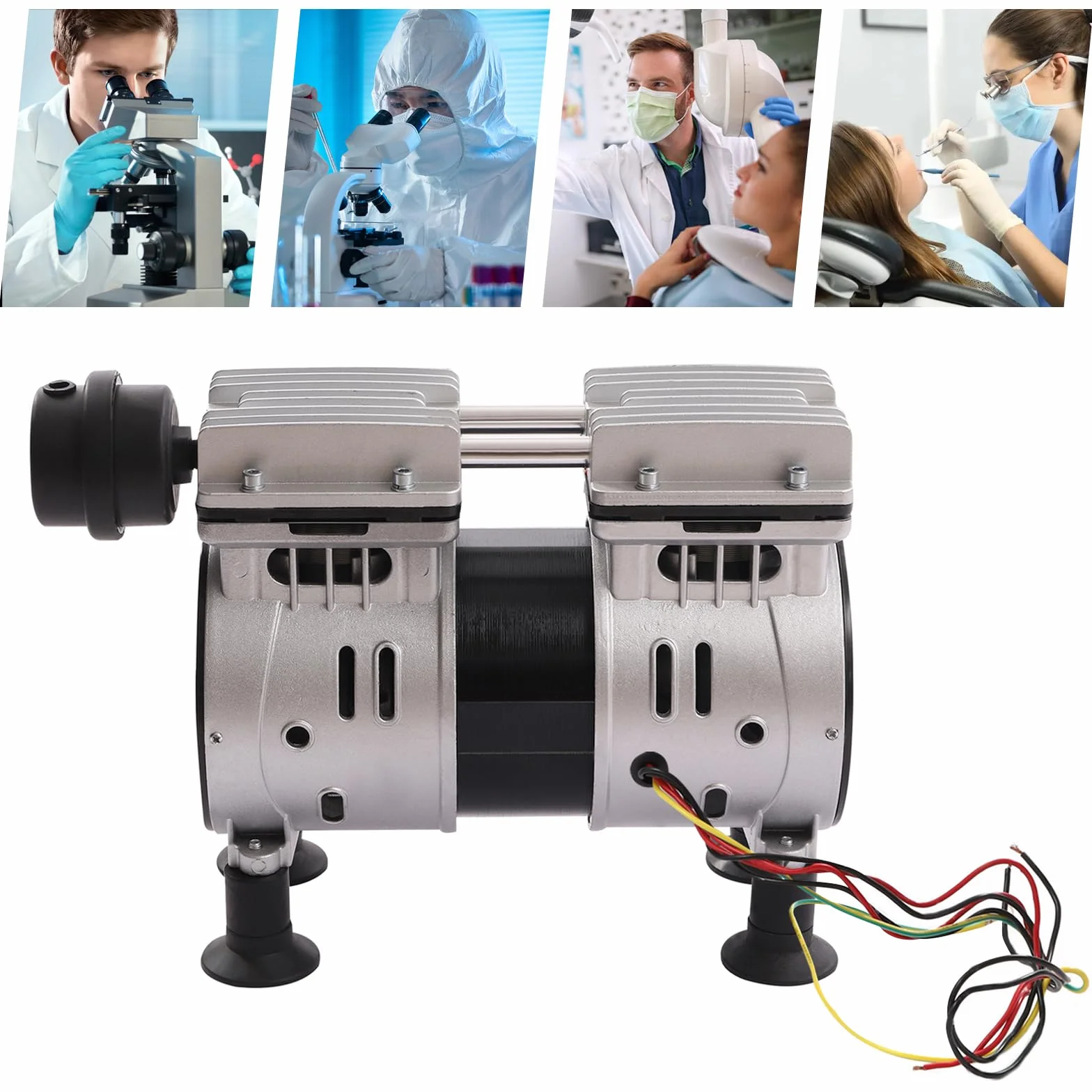 Bezolejowa przemysłowa pompa próżniowa 550 W – wydajna, trwała, bezolejowa pompa próżniowa – laboratorium medyczne 3,6 CFM – 220 V