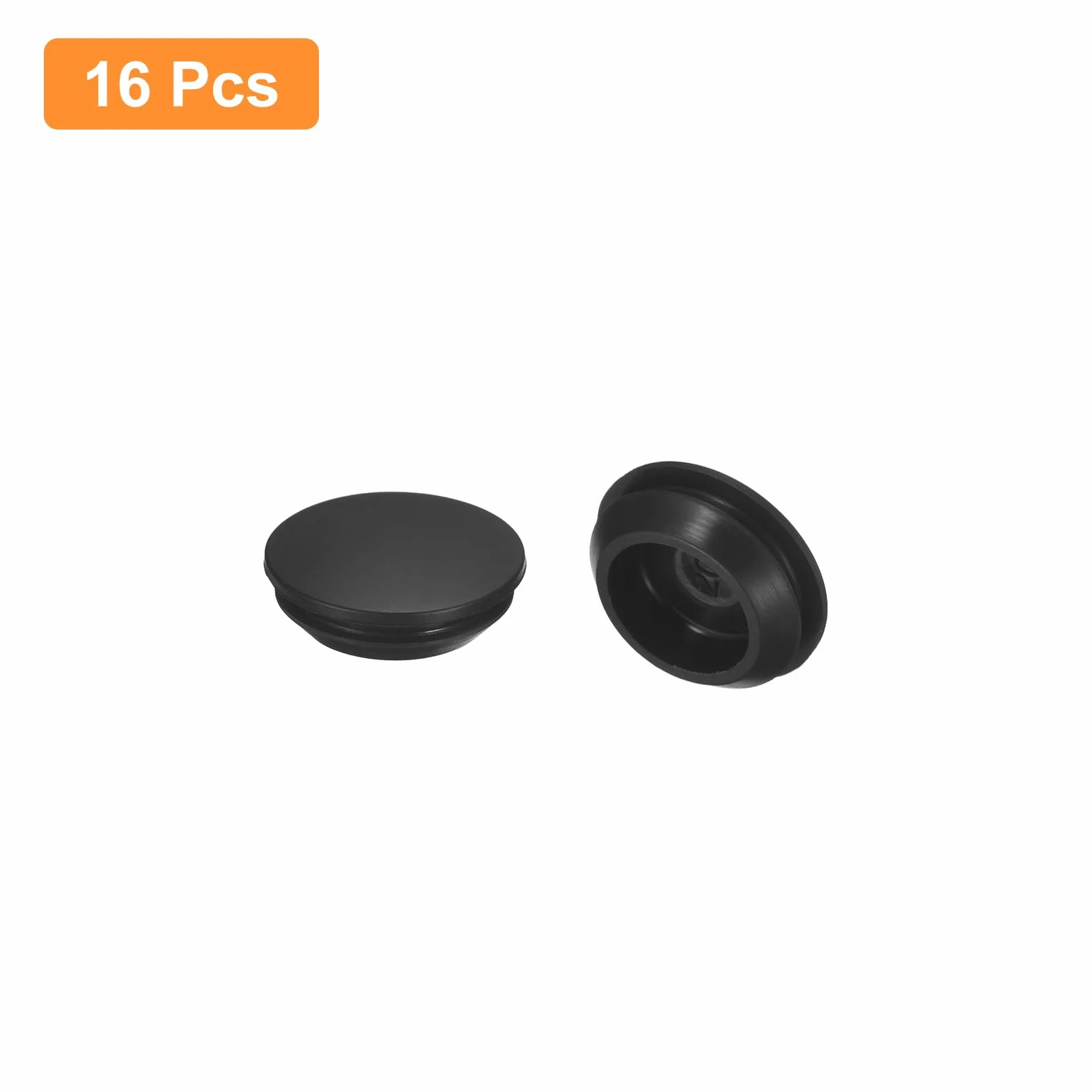 QUARKZMAN 16 sztuk silikonowych zaślepek, gumowych okrągłych zaślepek do otworu 20-22 mm, wodoodporne zaślepki otworów, metalowe zaślepki do rur, zaślepki na końcówki mebli, kolor czarny