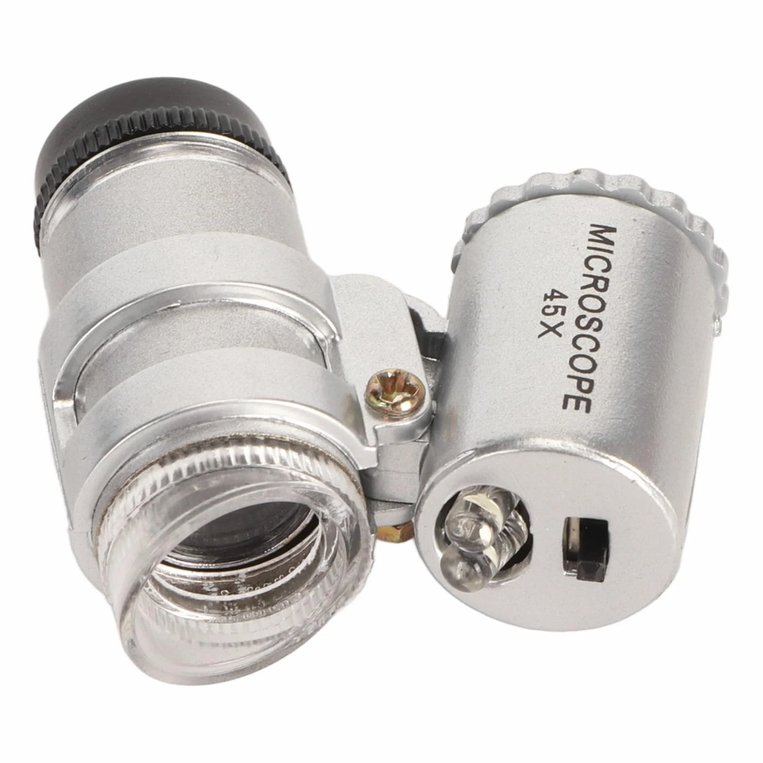 45 x mini mikroskop kieszonkowy, regulowany, przenośny mikroskop USB, szkło powiększające z 2 diodami LED, do biżuterii, antyków, studentów, dorosłych, obserwacji mikrobiologicznej, badania