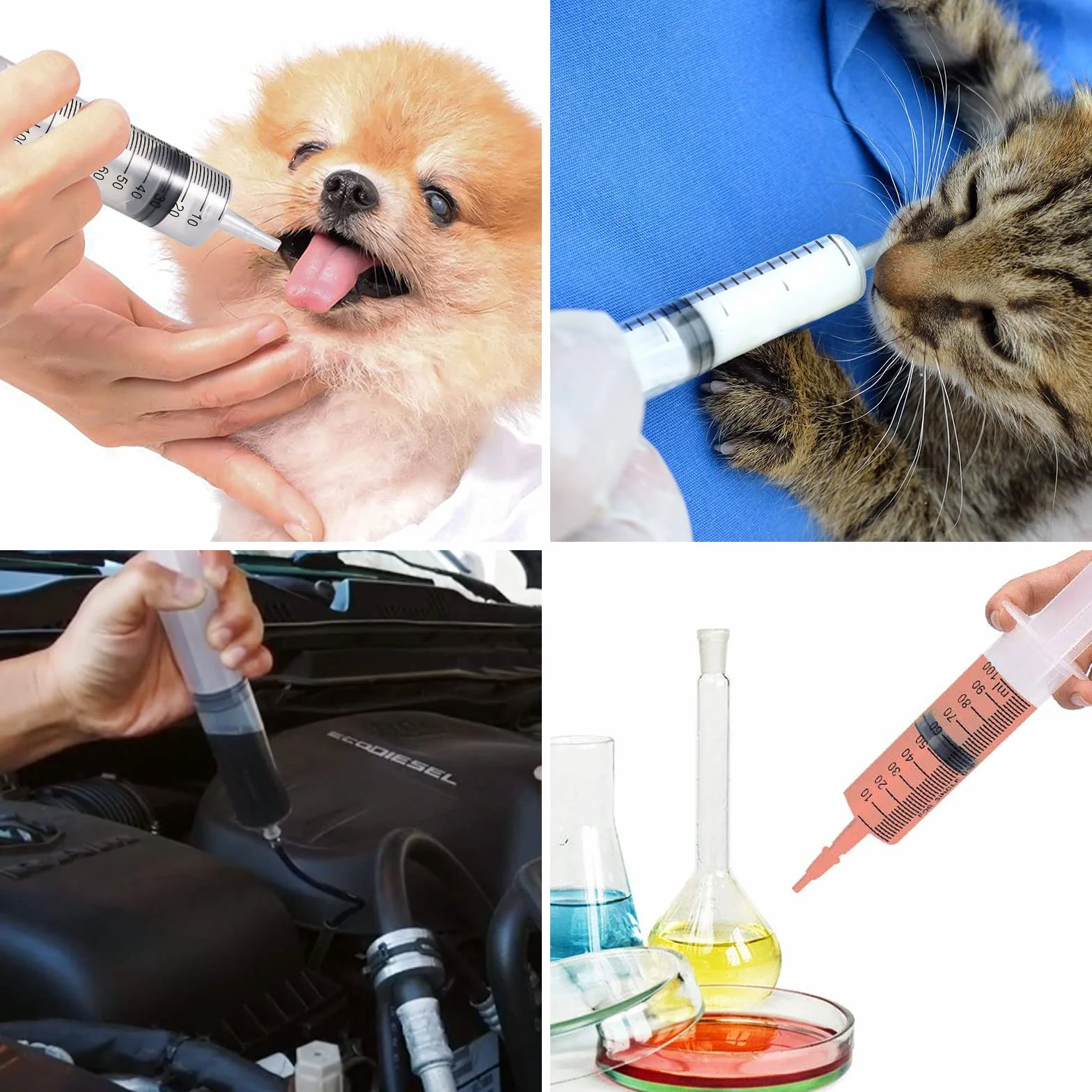 3 sztuki 100 ml strzykawek Duże strzykawki z wężykiem do laboratoriów naukowych Bez igły do napełniania i pomiaru Aplikator kleju do płynów Karmienie zwierząt domowych Laboratoria naukowe