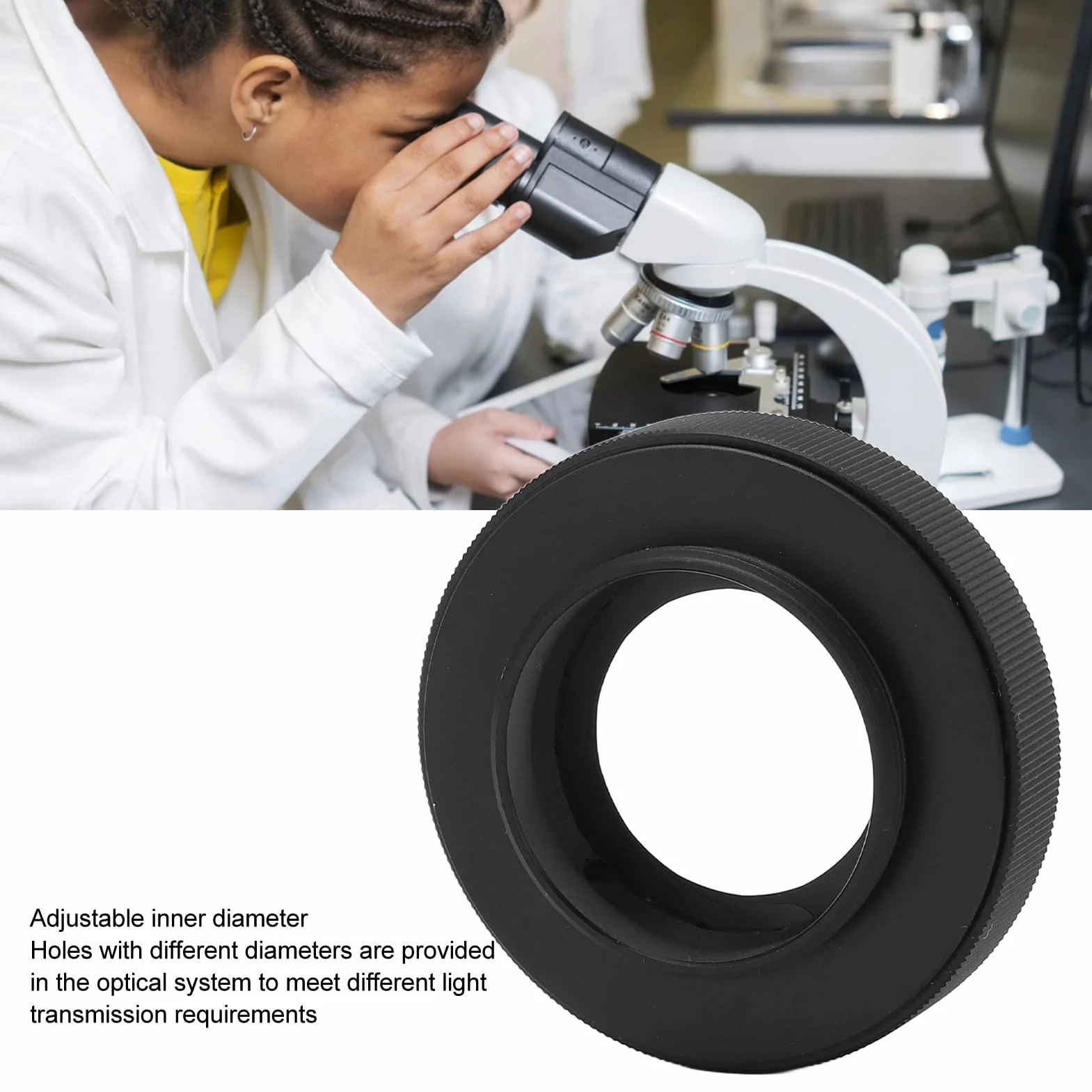 Regulowana przesłona przysłony, pierścień adaptera modułu obiektywu kamery M30 do M37 do optyki PSV14, adapter przysłony mikroskopu 1,5-26 mm, optyczna przesłona obiektywu