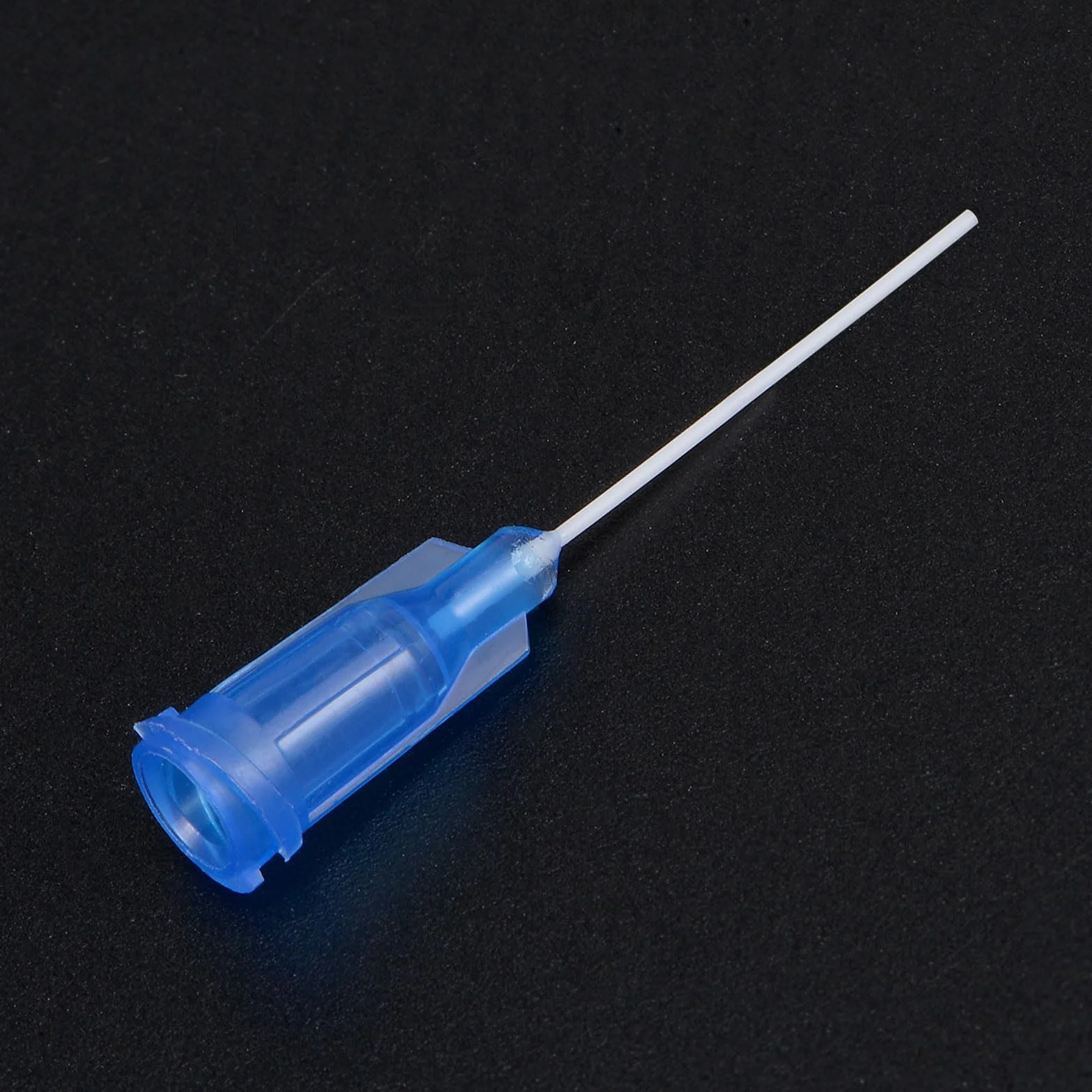 QUARKZMAN 100 sztuk igieł z tworzywa sztucznego 25 G z luer-Lock, 1" rurka igłowa PTFE, odporne na wysokie temperatury tworzywo sztuczne, końcówka do pistoletu do klejenia płynnego, kolor niebieski