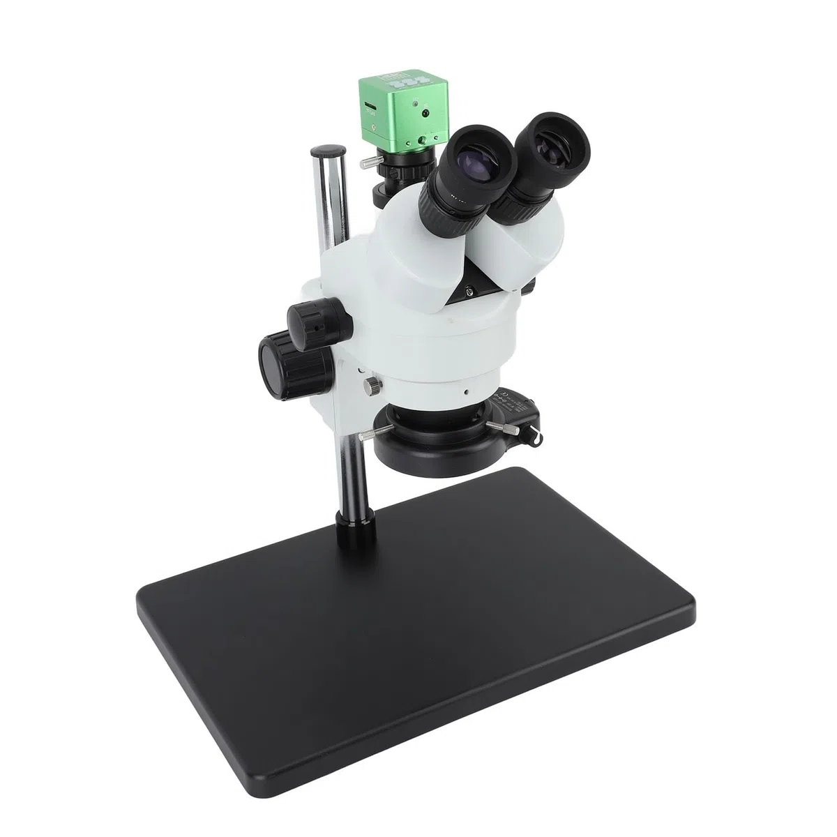 Microscopio Zoom Stereo Trinoculare, 4K 41MP 1080P USB Stereomicroscopio Trinoculare Girevole Microscopio Trinoculare con Supporto LED, Ingrandimento 7x a 45x (Spina europea)