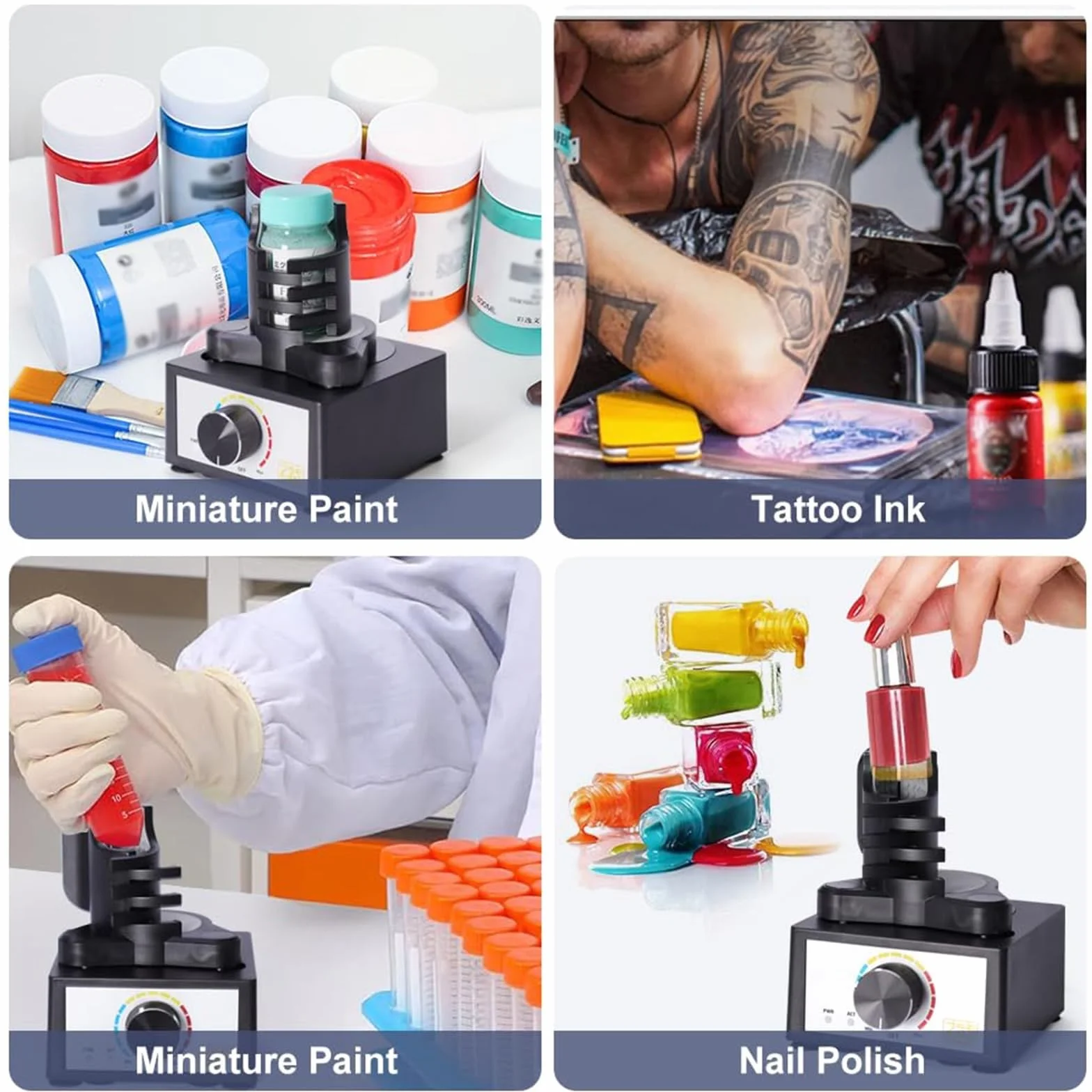 Mieszalnik do farb Shaker, 360° Miniaturowy wibracyjny mieszadło do farb, 3 prędkości regulacji mieszadła do farb, Hobby DIY Model mieszadło do farb Vortex, 300~2400 obr./min, 10-100 ml mieszadło do l