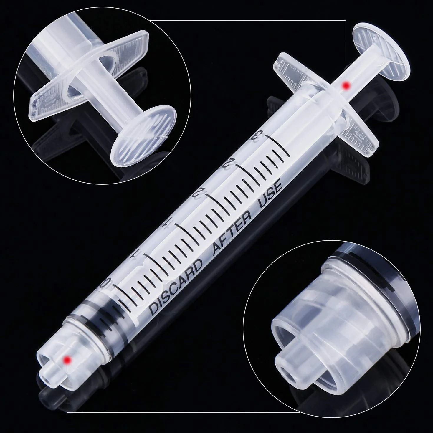 30 sztuk strzykawek Luer Lock 3 cc/ml bez igieł, pojedynczo sterylne uszczelnione (3 ml)