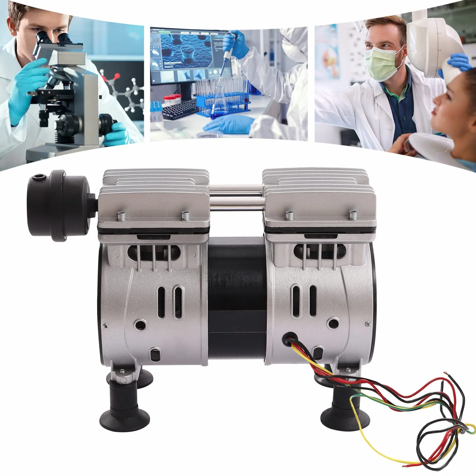 Bezolejowa przemysłowa pompa próżniowa 550 W – wydajna, trwała, bezolejowa pompa próżniowa – laboratorium medyczne 3,6 CFM – 220 V
