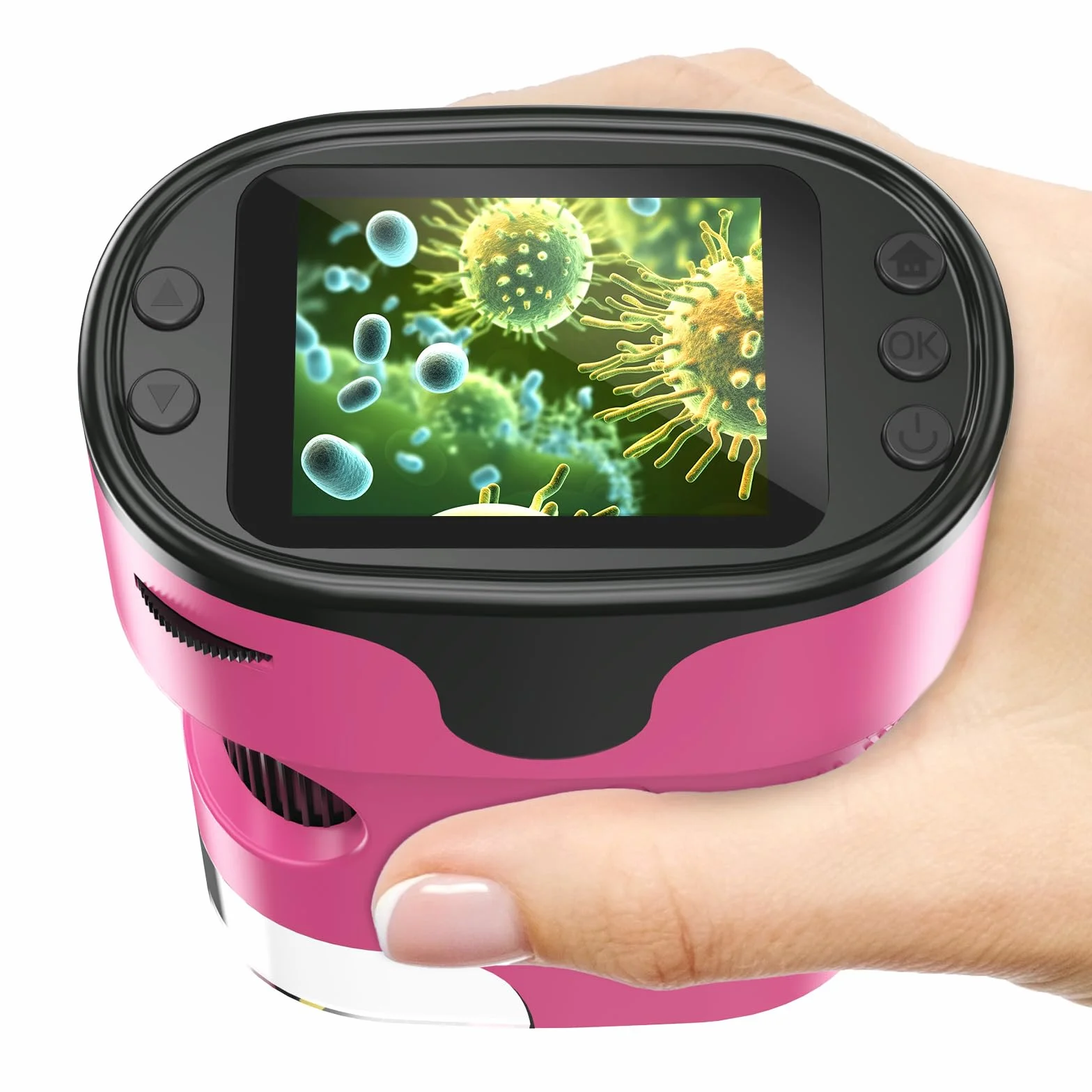 1000X przenośny mikroskop cyfrowy dla dzieci, ekran 4K o przekątnej 2,0", elektroniczny z zestawem szkiełek, minimikroskop kieszonkowy, prezent edukacyjny, dla 4-12 lat