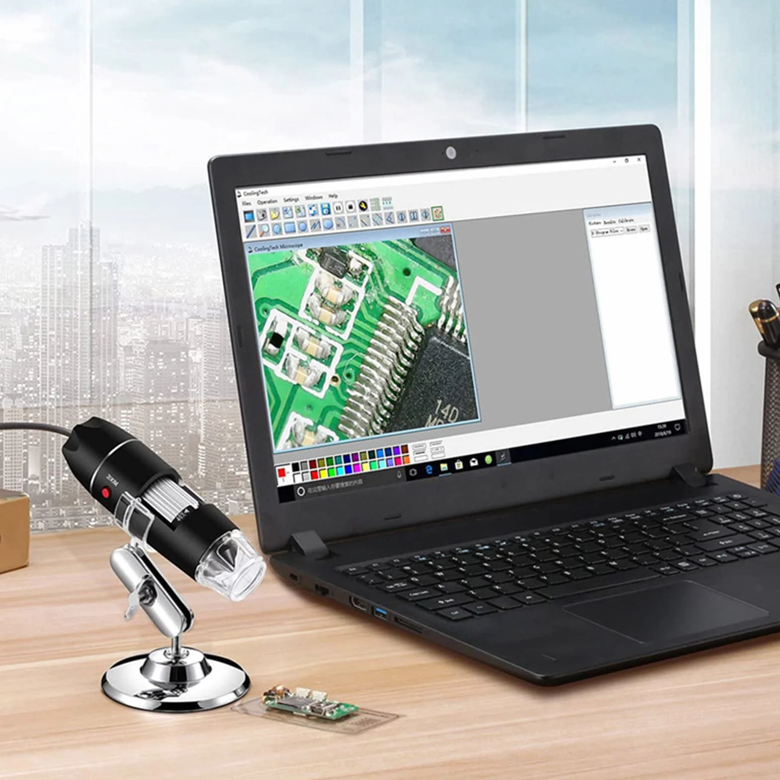 Cyfrowy Mikroskop USB, USB Typu C Micro USB 3 w 1 1600X Powiększenie Endoskop Kamera, 8 LED Regulowany, Cyfrowy Lupa, dla Przemysłowych, Moduł Telekomunikacyjny