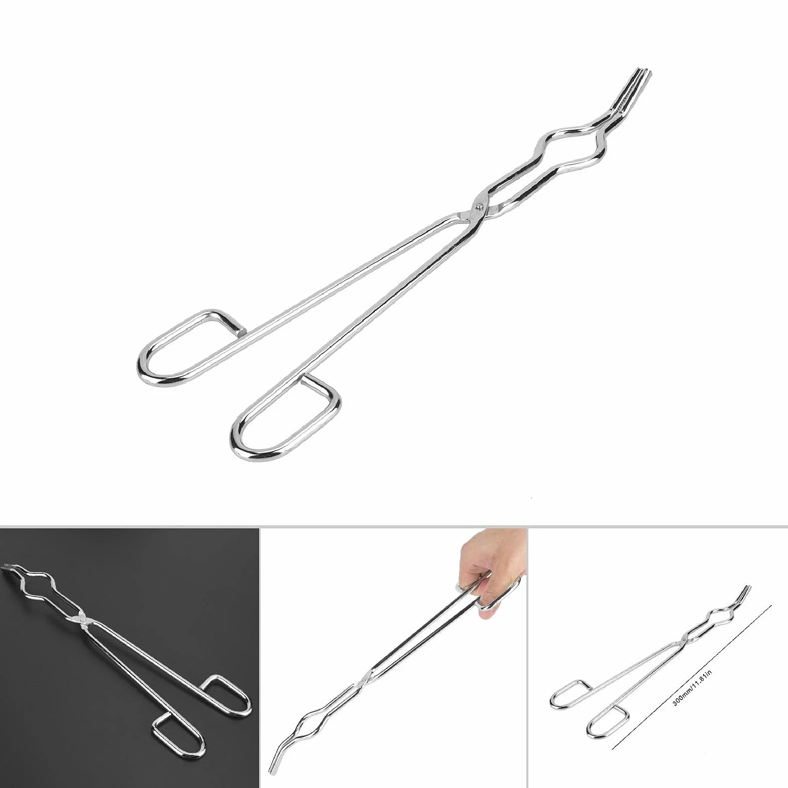 Szczypce do Tygla ze Stali Nierdzewnej Zacisk do Zlewek Szczypce z Nitami Laboratoryjnymi do Nitów Lotniczych Szczypce do Tygla(300mm)