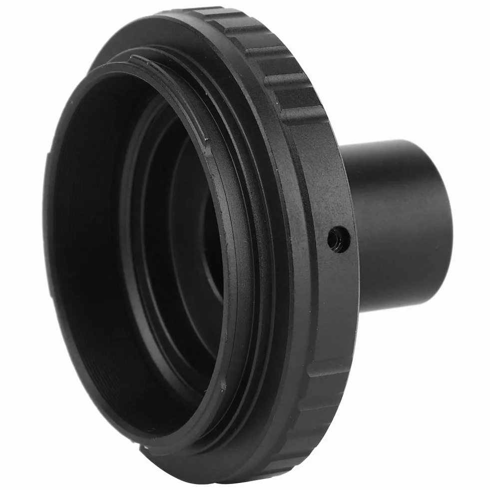 Pierścień adaptera okularu mikroskopu Qiilu, metalowy pierścień adaptera 23.2mm okular mikroskopu z mocowaniem T do mocowania lustrzanka