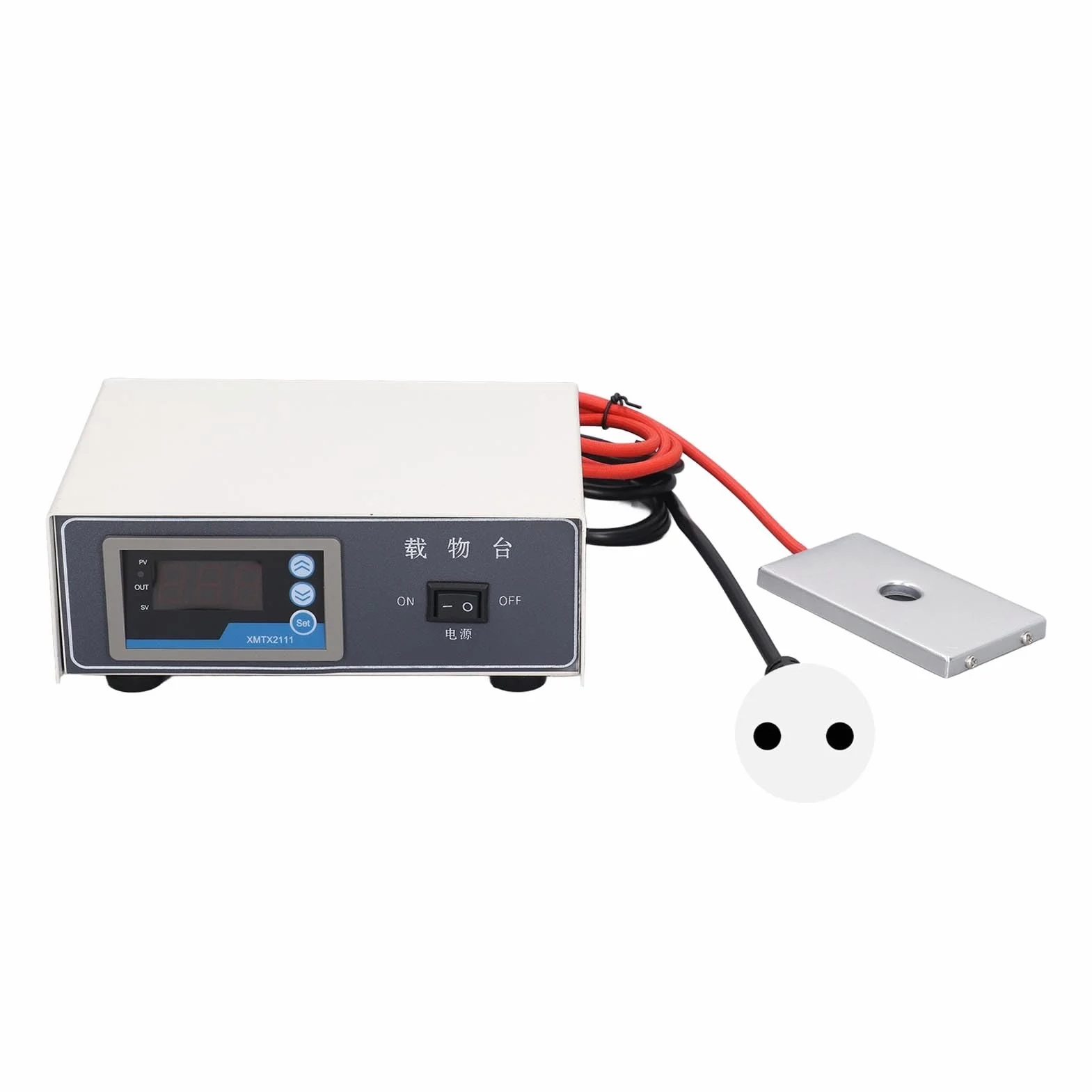 Płyta grzewcza mikroskopu, stabilna kontrola temperatury, wysoka dokładność, do laboratorium, biologii, elektroniki, płytka grzewcza 75W, płyta grzewcza 220V UE