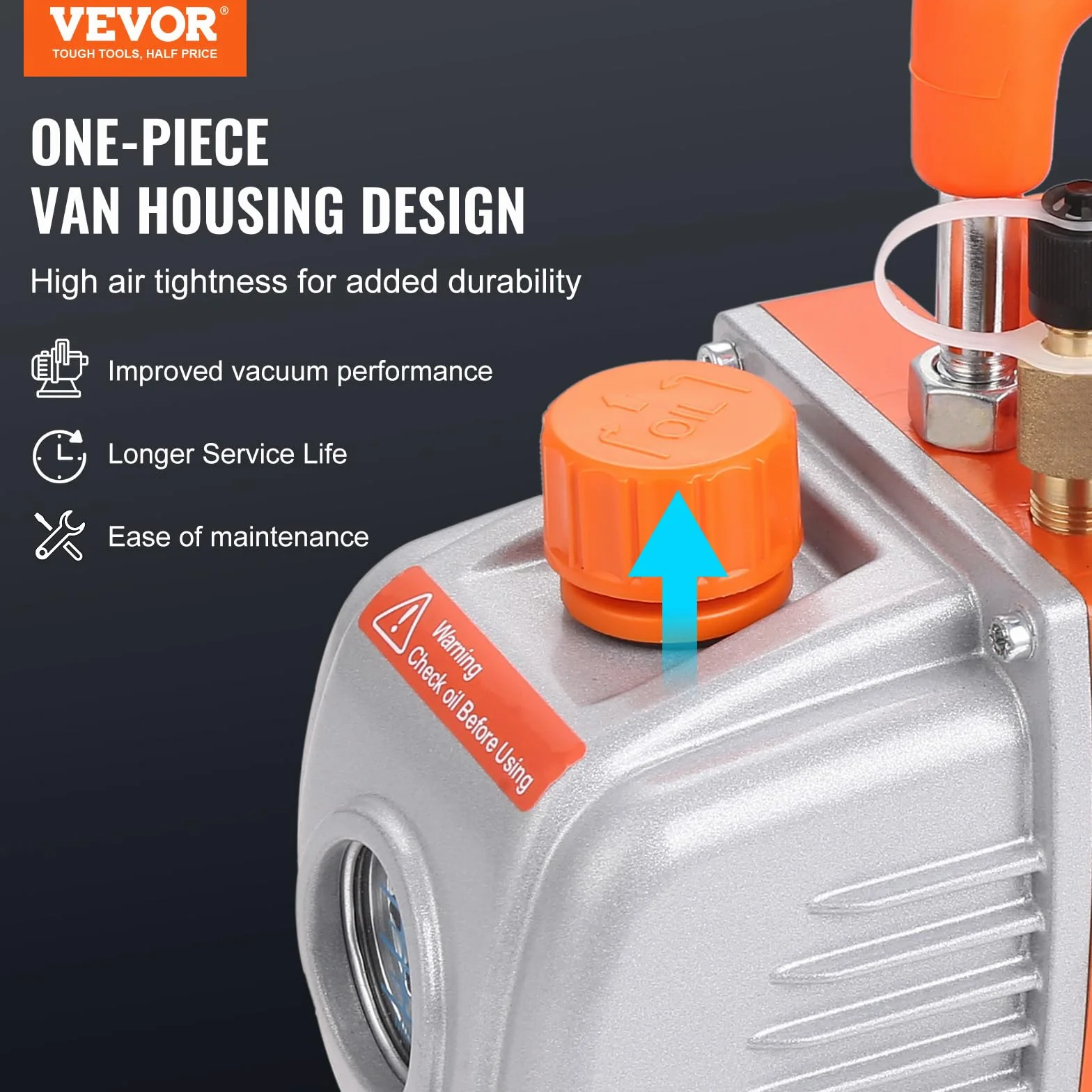 VEVOR 1/4 HP HVAC pompa próżniowa zestaw manometrów, 4 pompy podciśnieniowe CFM z wężem