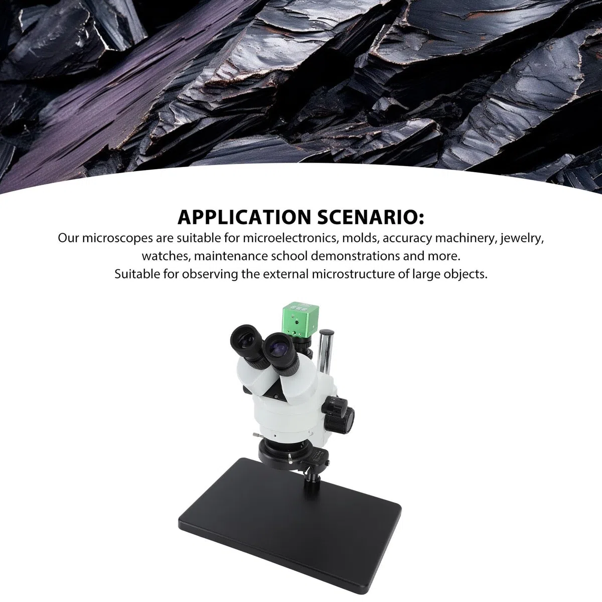 Microscopio Zoom Stereo Trinoculare, 4K 41MP 1080P USB Stereomicroscopio Trinoculare Girevole Microscopio Trinoculare con Supporto LED, Ingrandimento 7x a 45x (Spina europea)
