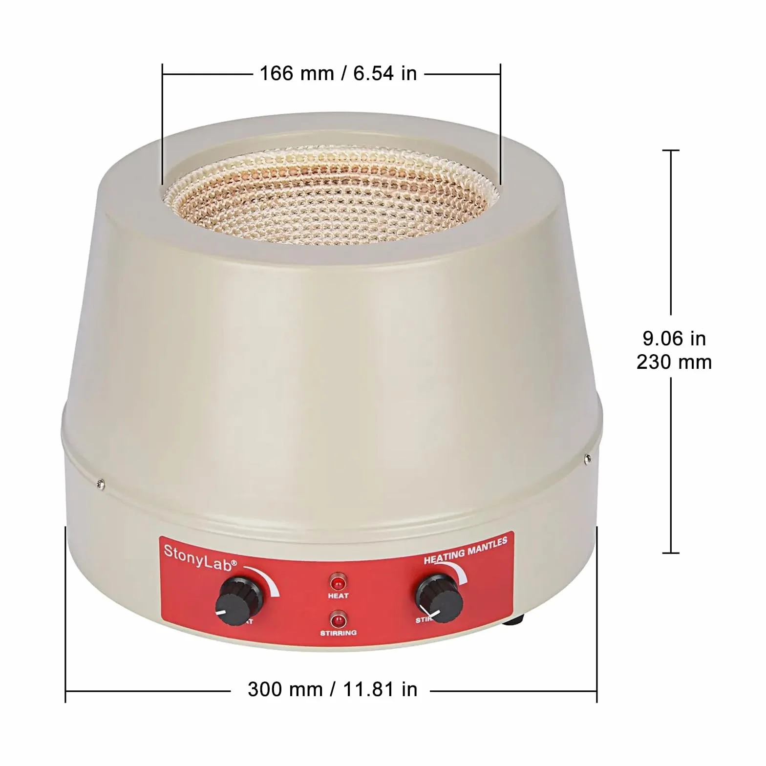stonylab Płaszcz grzewczy, ogrzewanie i mieszanie, elektromantle, elektrotermiczny, laboratoryjny, z mieszadłem magnetycznym, regulacja temperatury 0-1600 obr./min, 220 V/380℃ 450 W - 2000 ml