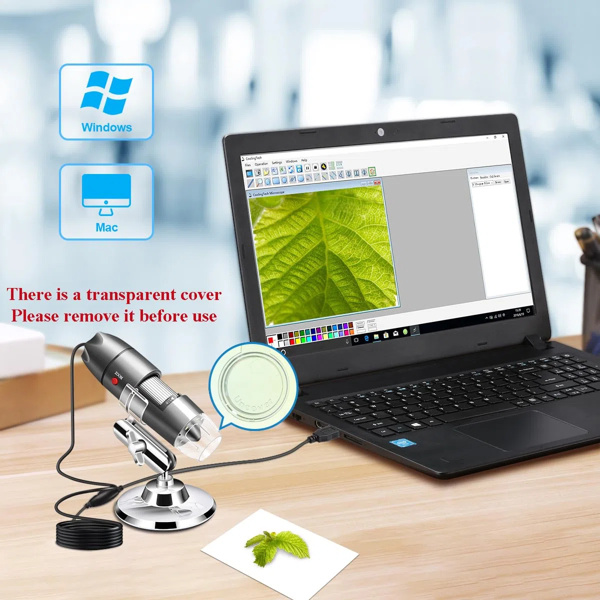 Mikroskop USB, 40 x do 1000 x, cyfrowy mikroskop z metalowym stojakiem i torbą do noszenia, kompatybilny z systemem Android Windows 7, 8, 10, 11, Linux, Mac, przenośna kamera mikroskopowa dla dzieci