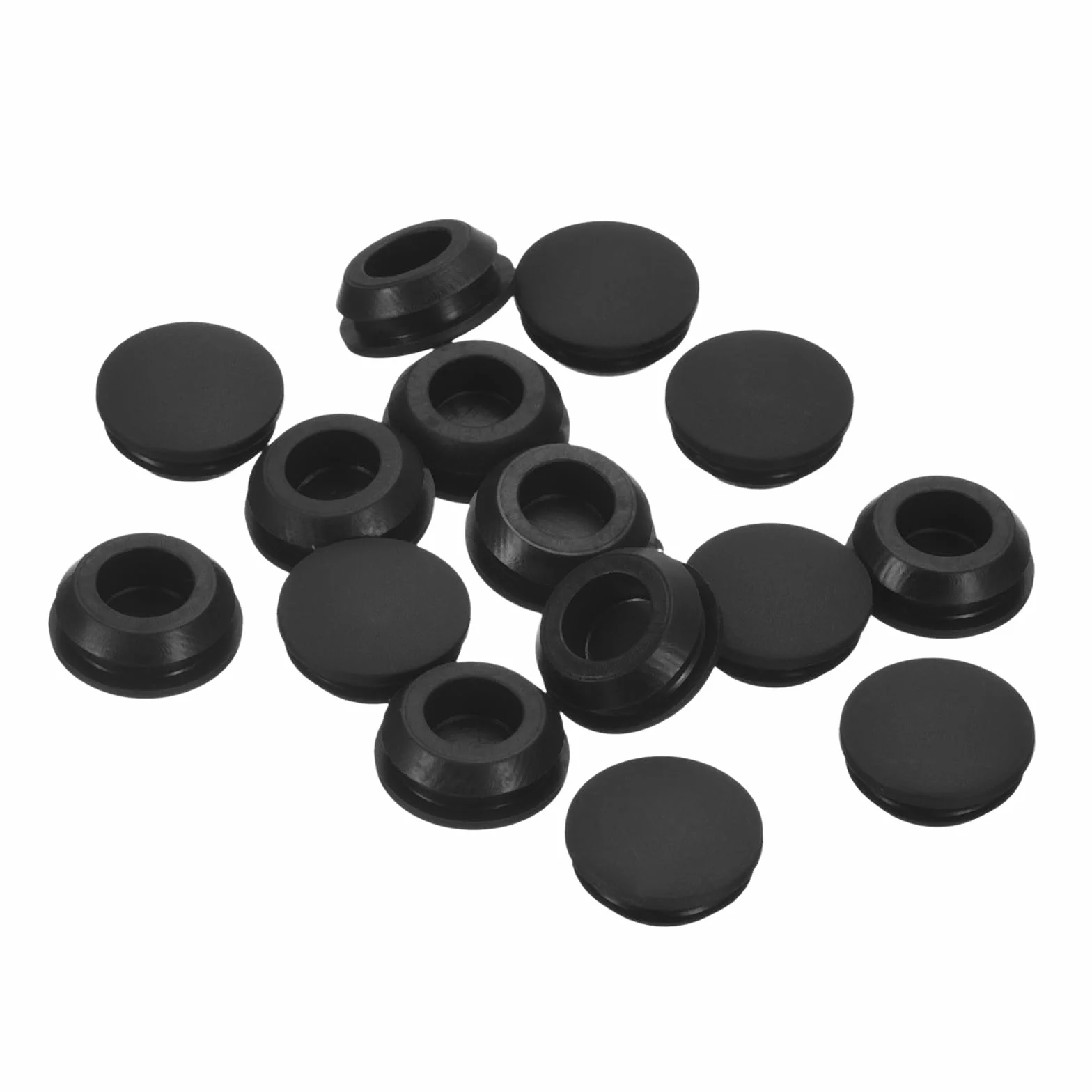QUARKZMAN 15 sztuk czarnych silikonowych zatyczek, okrągłych gumowych zaślepek do otworu 12-13 mm